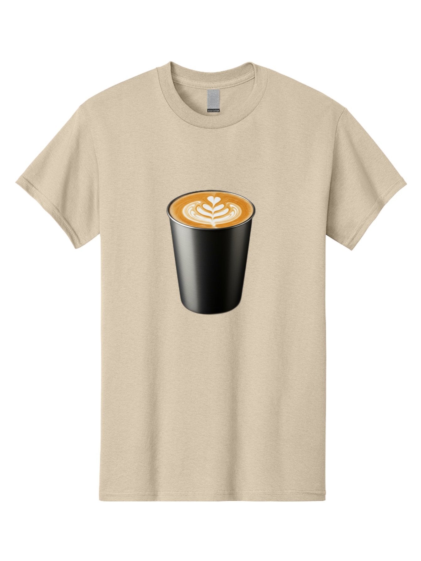 Coffee-Cup-15 Men'S Graphic Tee, 100% Cotton, Comfortable Casual Summer Wear, Machine Washable, Coffee Cup, Black Cup, Latte Art, Espresso, Coffee Drink, Heart Design, White Foam, Takeaway Coffee, Coffee Culture Baa349 4
