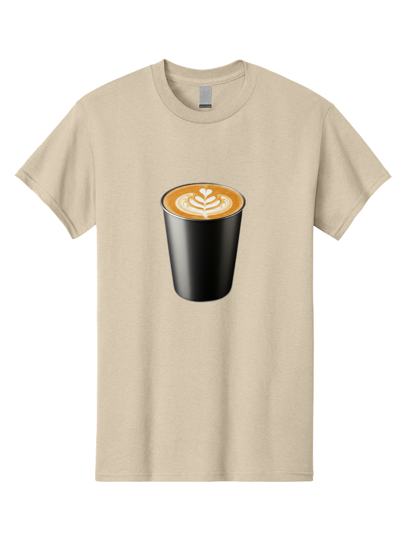 Coffee-Cup-15 Men'S Graphic Tee, 100% Cotton, Comfortable Casual Summer Wear, Machine Washable, Coffee Cup, Black Cup, Latte Art, Espresso, Coffee Drink, Heart Design, White Foam, Takeaway Coffee, Coffee Culture Baa349 23