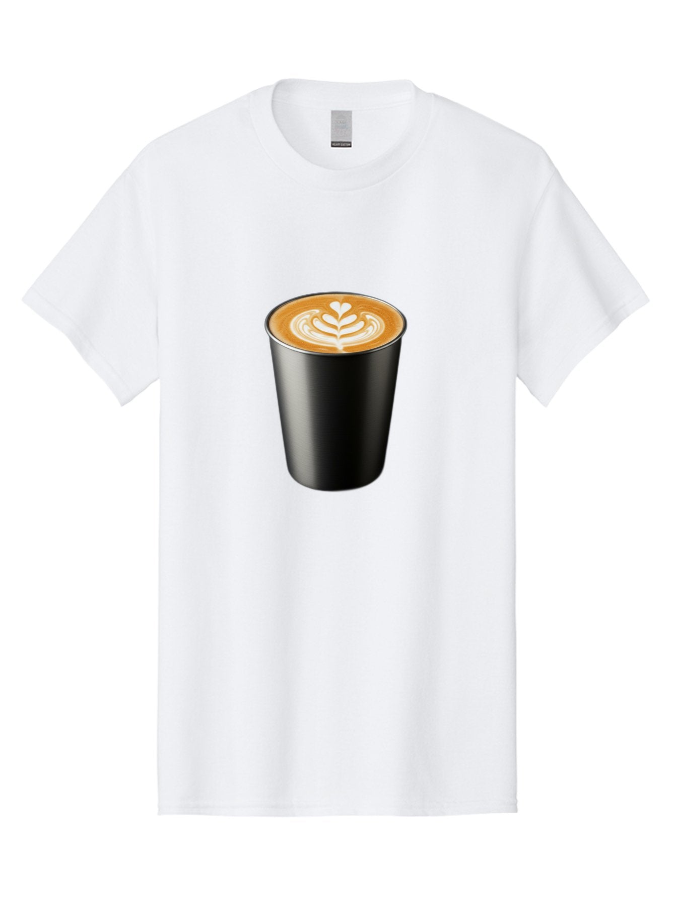 Coffee-Cup-15 Men'S Graphic Tee, 100% Cotton, Comfortable Casual Summer Wear, Machine Washable, Coffee Cup, Black Cup, Latte Art, Espresso, Coffee Drink, Heart Design, White Foam, Takeaway Coffee, Coffee Culture Baa349 9