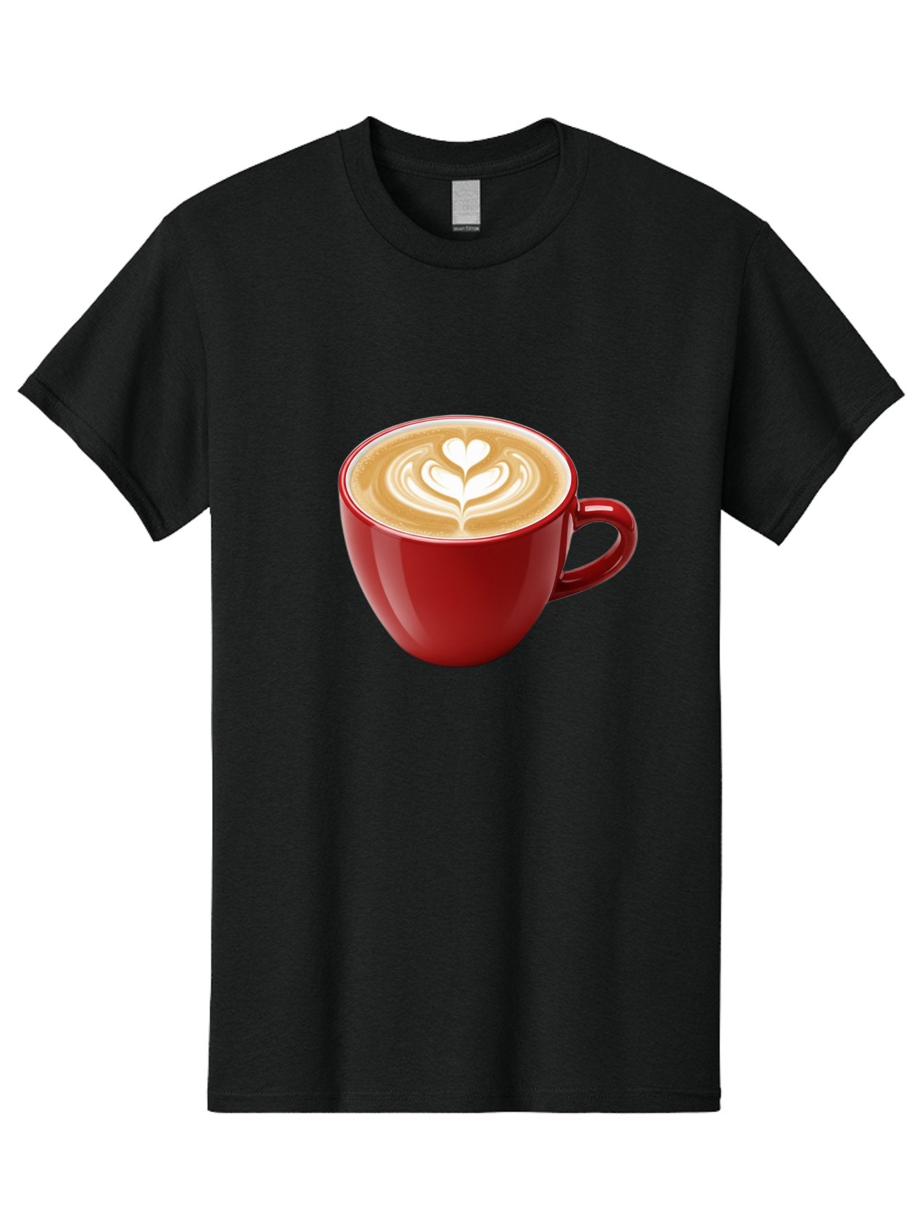Coffee-Cup-16 Men'S Graphic Tee, 100% Cotton, Comfortable Casual Summer Wear, Machine Washable, Coffee Cup, Latte Art, Heart Design, Red Coffee Mug, Crema-Topped Coffee, Coffee Drink, Espresso Art Baa350 3