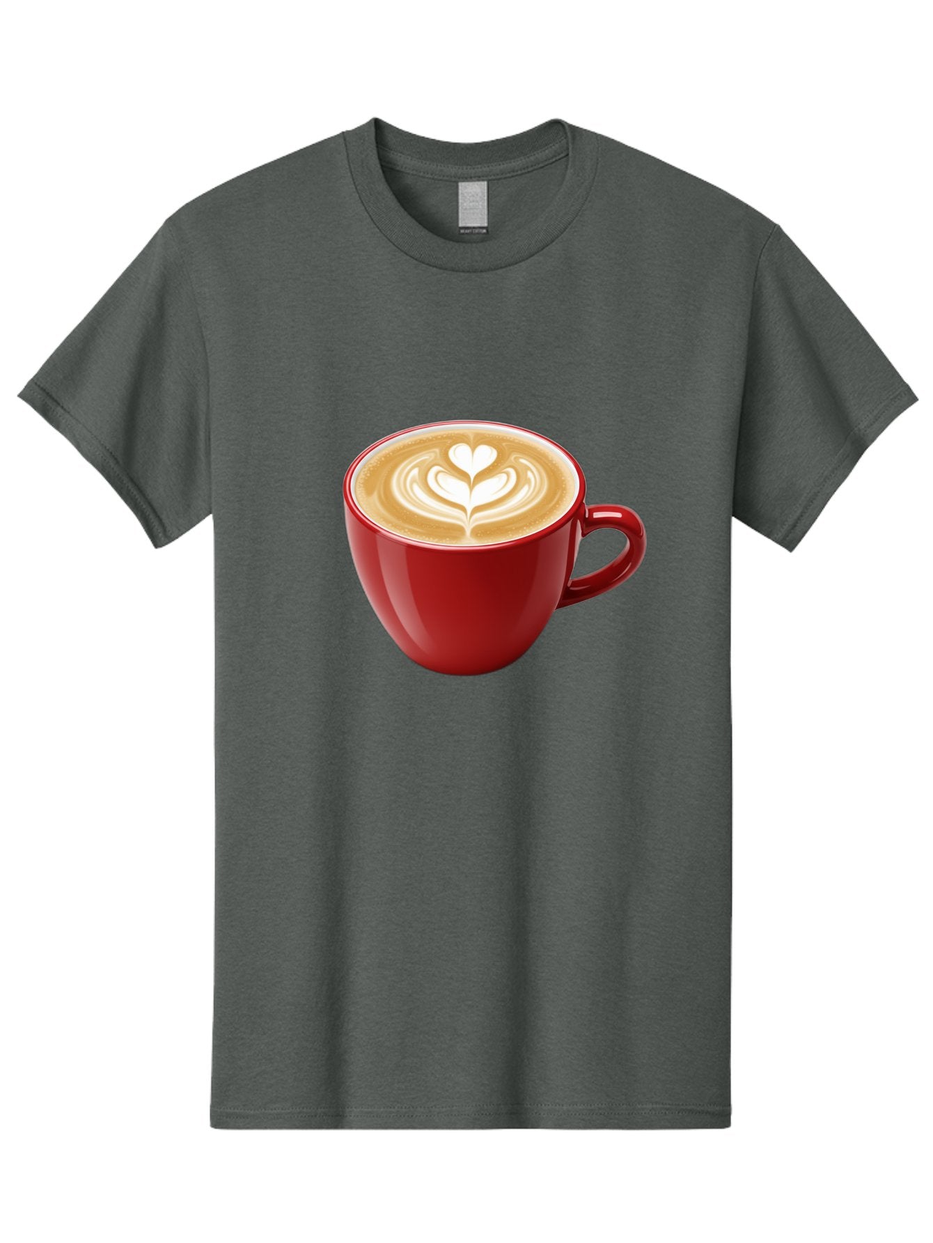 Coffee-Cup-16 Men'S Graphic Tee, 100% Cotton, Comfortable Casual Summer Wear, Machine Washable, Coffee Cup, Latte Art, Heart Design, Red Coffee Mug, Crema-Topped Coffee, Coffee Drink, Espresso Art Baa350 8