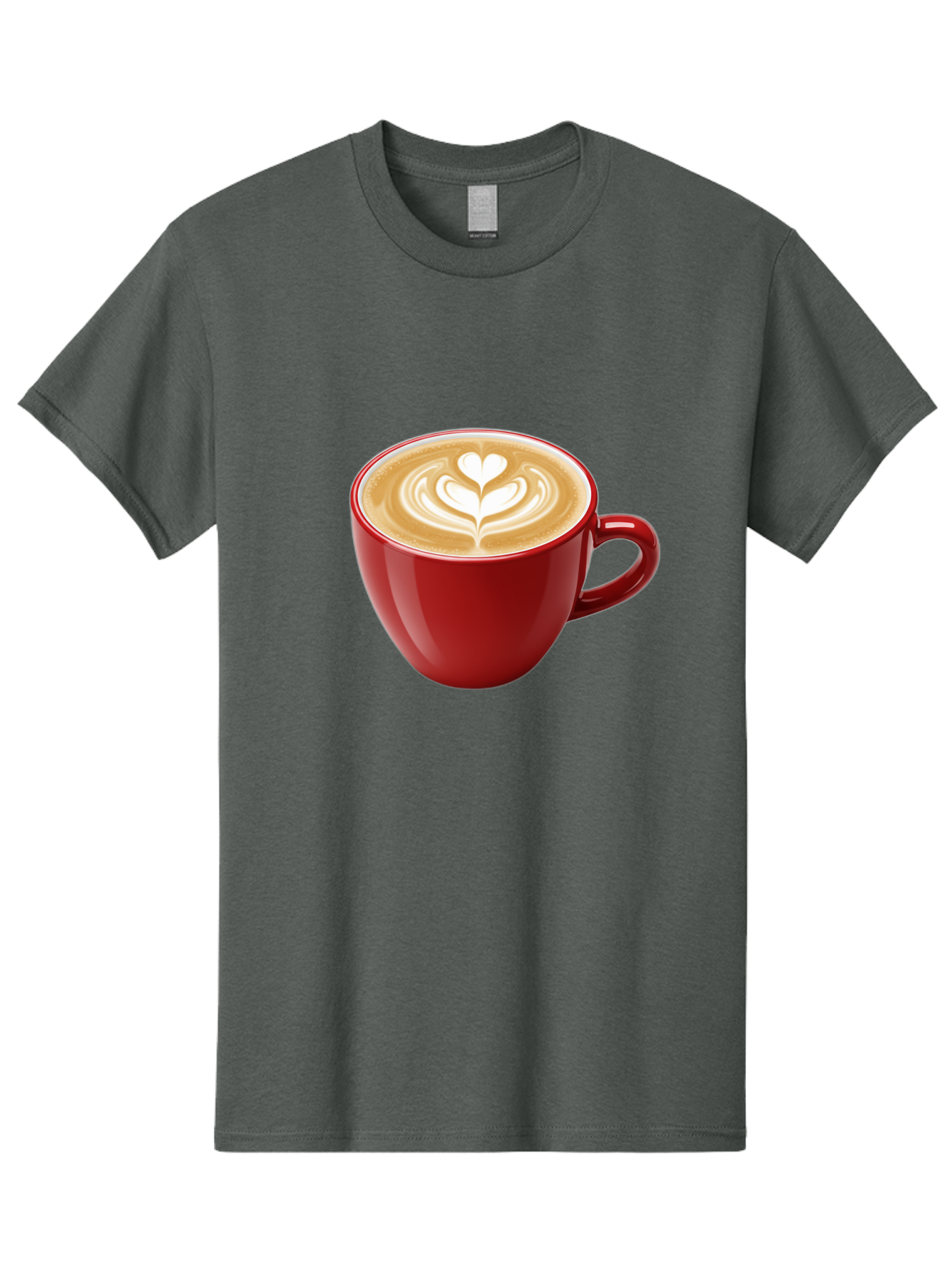 Coffee-Cup-16 Men'S Graphic Tee, 100% Cotton, Comfortable Casual Summer Wear, Machine Washable, Coffee Cup, Latte Art, Heart Design, Red Coffee Mug, Crema-Topped Coffee, Coffee Drink, Espresso Art Baa350 11