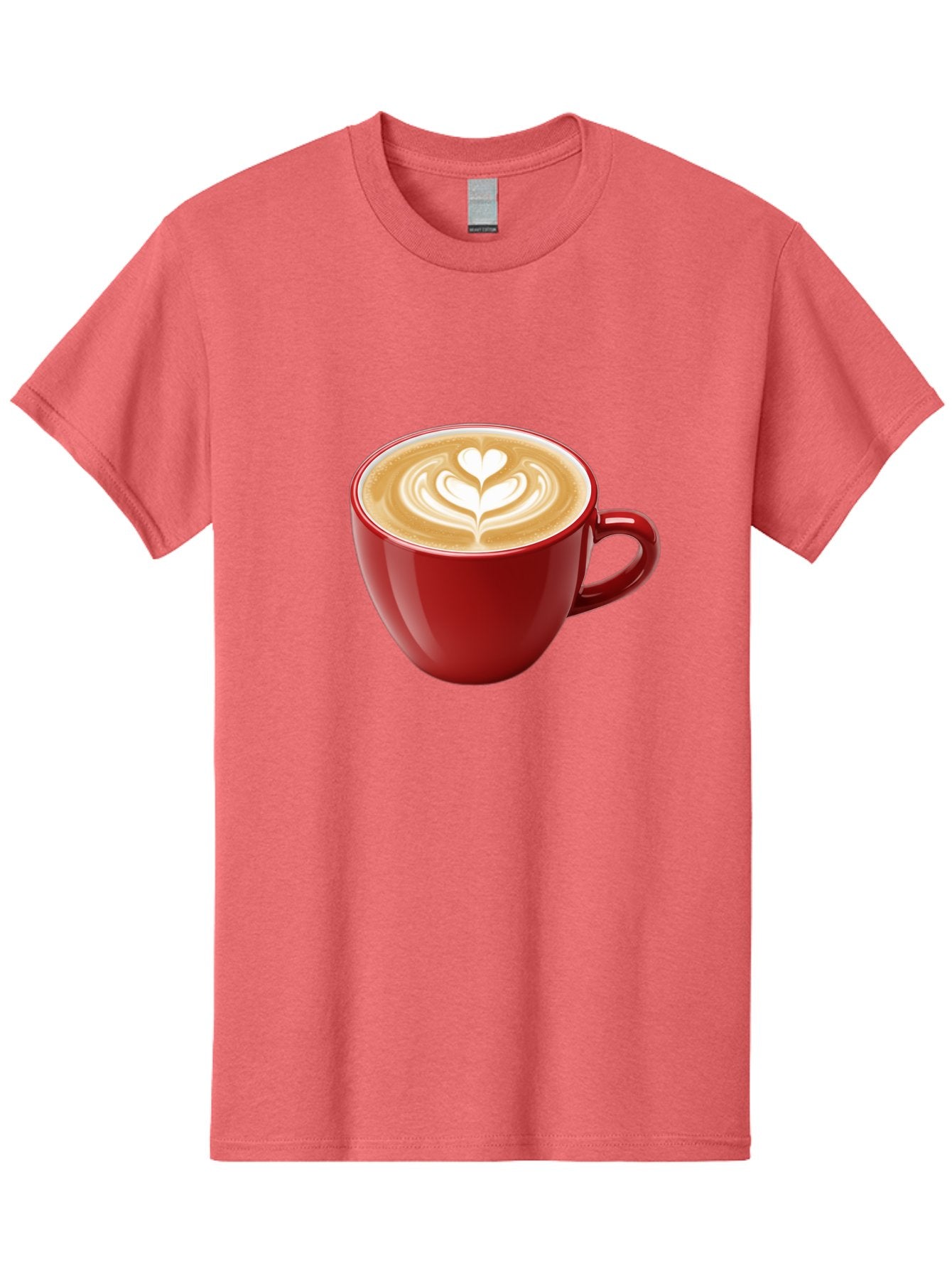 Coffee-Cup-16 Men'S Graphic Tee, 100% Cotton, Comfortable Casual Summer Wear, Machine Washable, Coffee Cup, Latte Art, Heart Design, Red Coffee Mug, Crema-Topped Coffee, Coffee Drink, Espresso Art Baa350 13