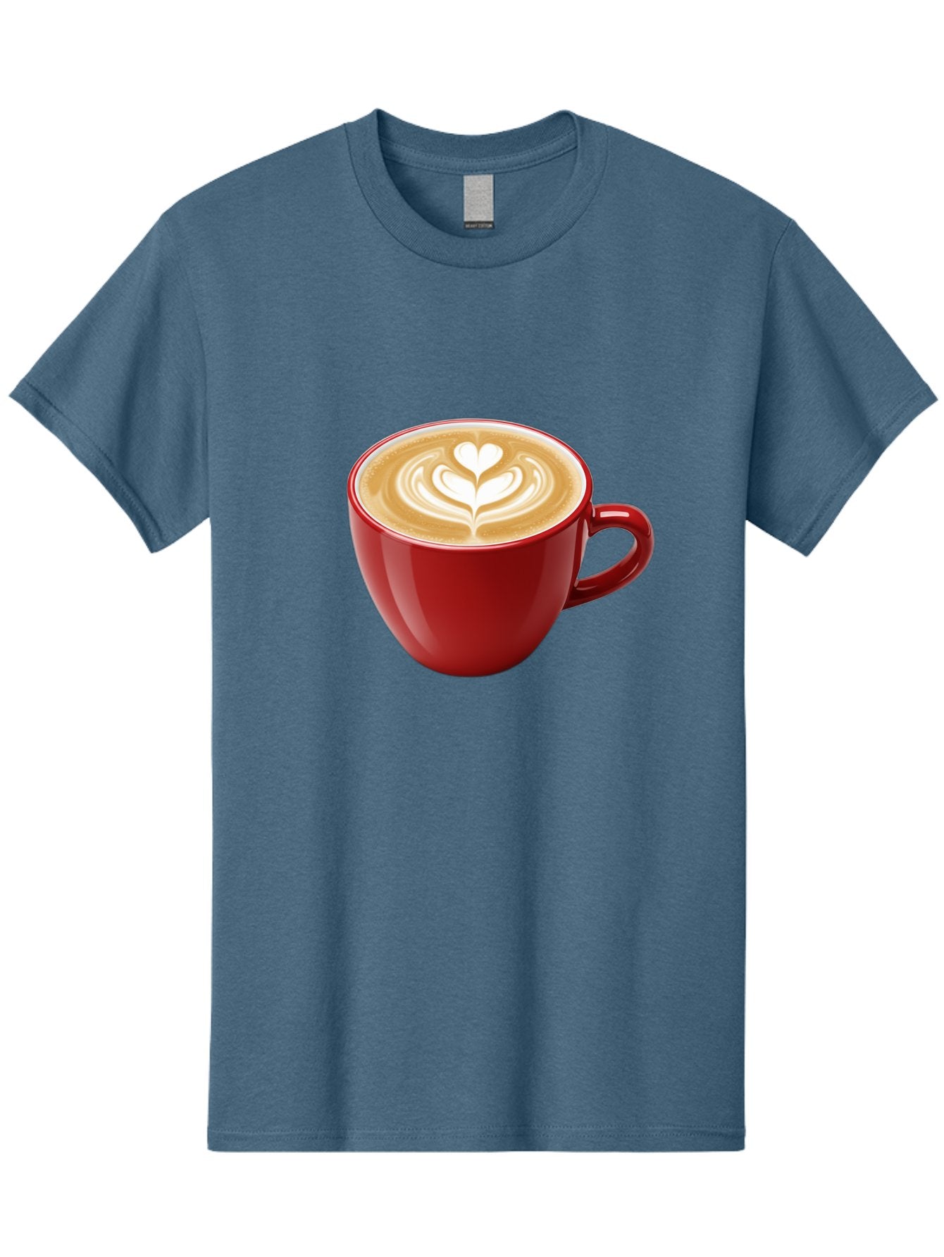 Coffee-Cup-16 Men'S Graphic Tee, 100% Cotton, Comfortable Casual Summer Wear, Machine Washable, Coffee Cup, Latte Art, Heart Design, Red Coffee Mug, Crema-Topped Coffee, Coffee Drink, Espresso Art Baa350