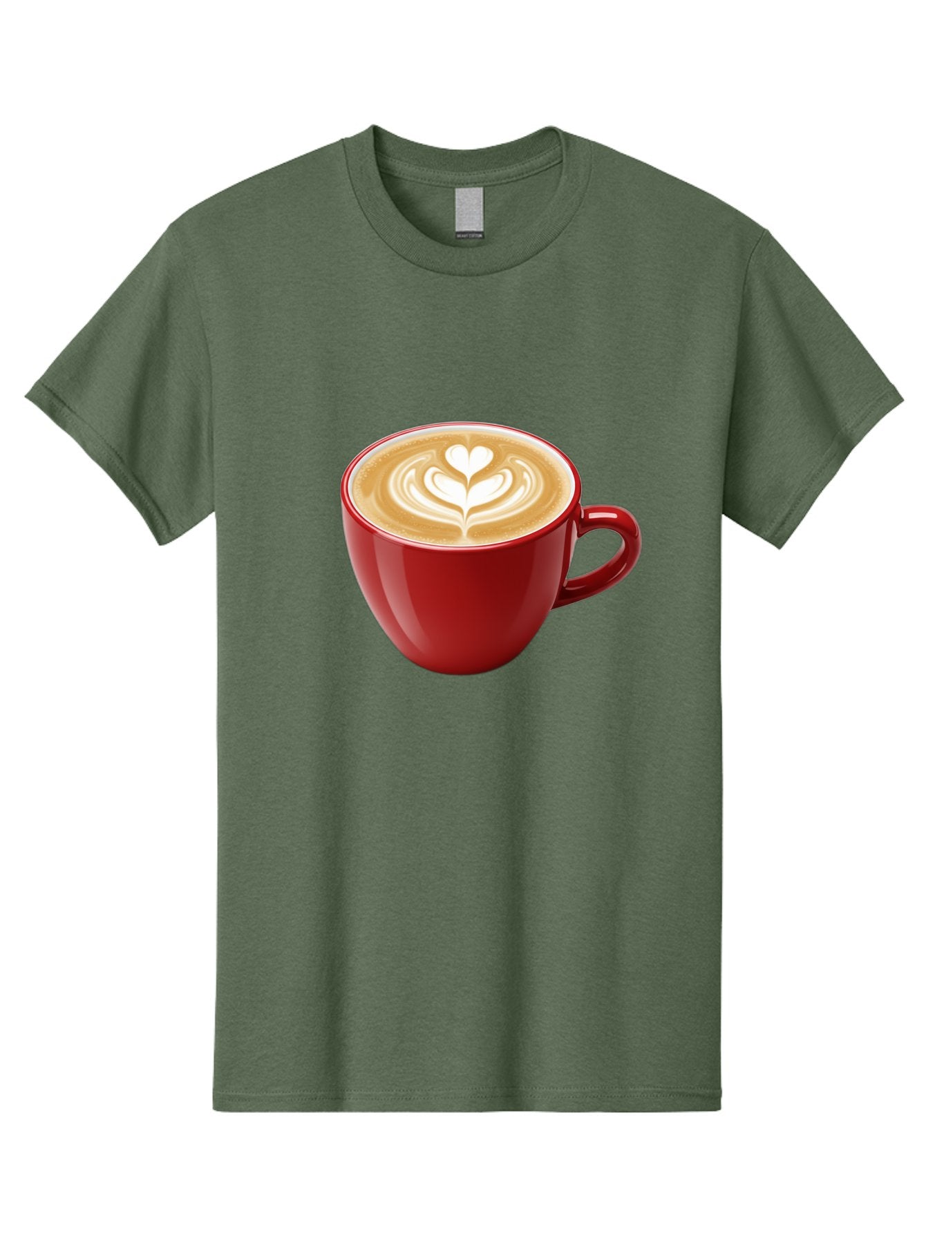 Coffee-Cup-16 Men'S Graphic Tee, 100% Cotton, Comfortable Casual Summer Wear, Machine Washable, Coffee Cup, Latte Art, Heart Design, Red Coffee Mug, Crema-Topped Coffee, Coffee Drink, Espresso Art Baa350 6