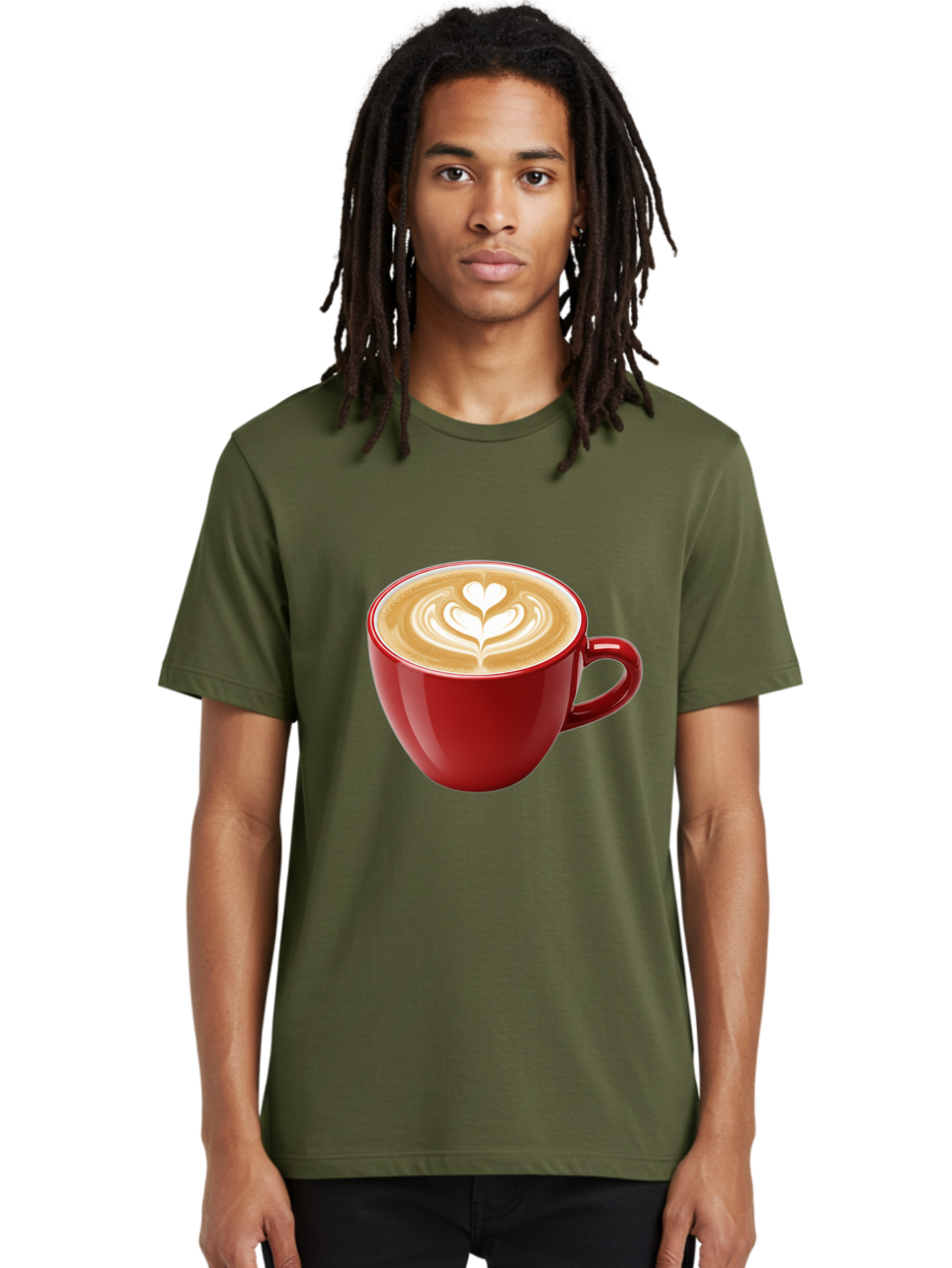 Coffee-Cup-16 Men'S Graphic Tee, 100% Cotton, Comfortable Casual Summer Wear, Machine Washable, Coffee Cup, Latte Art, Heart Design, Red Coffee Mug, Crema-Topped Coffee, Coffee Drink, Espresso Art Baa350 14