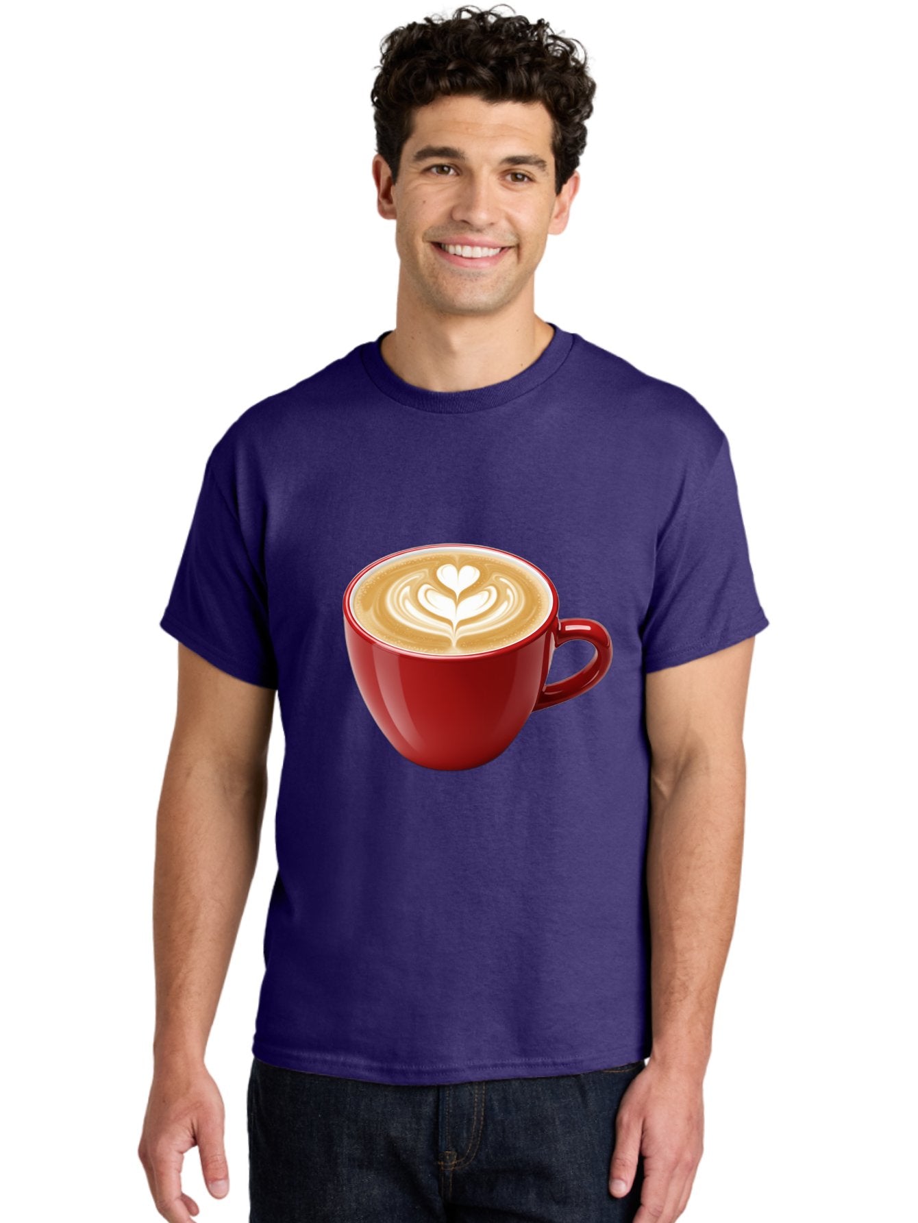 Coffee-Cup-16 Men'S Graphic Tee, 100% Cotton, Comfortable Casual Summer Wear, Machine Washable, Coffee Cup, Latte Art, Heart Design, Red Coffee Mug, Crema-Topped Coffee, Coffee Drink, Espresso Art Baa350 27