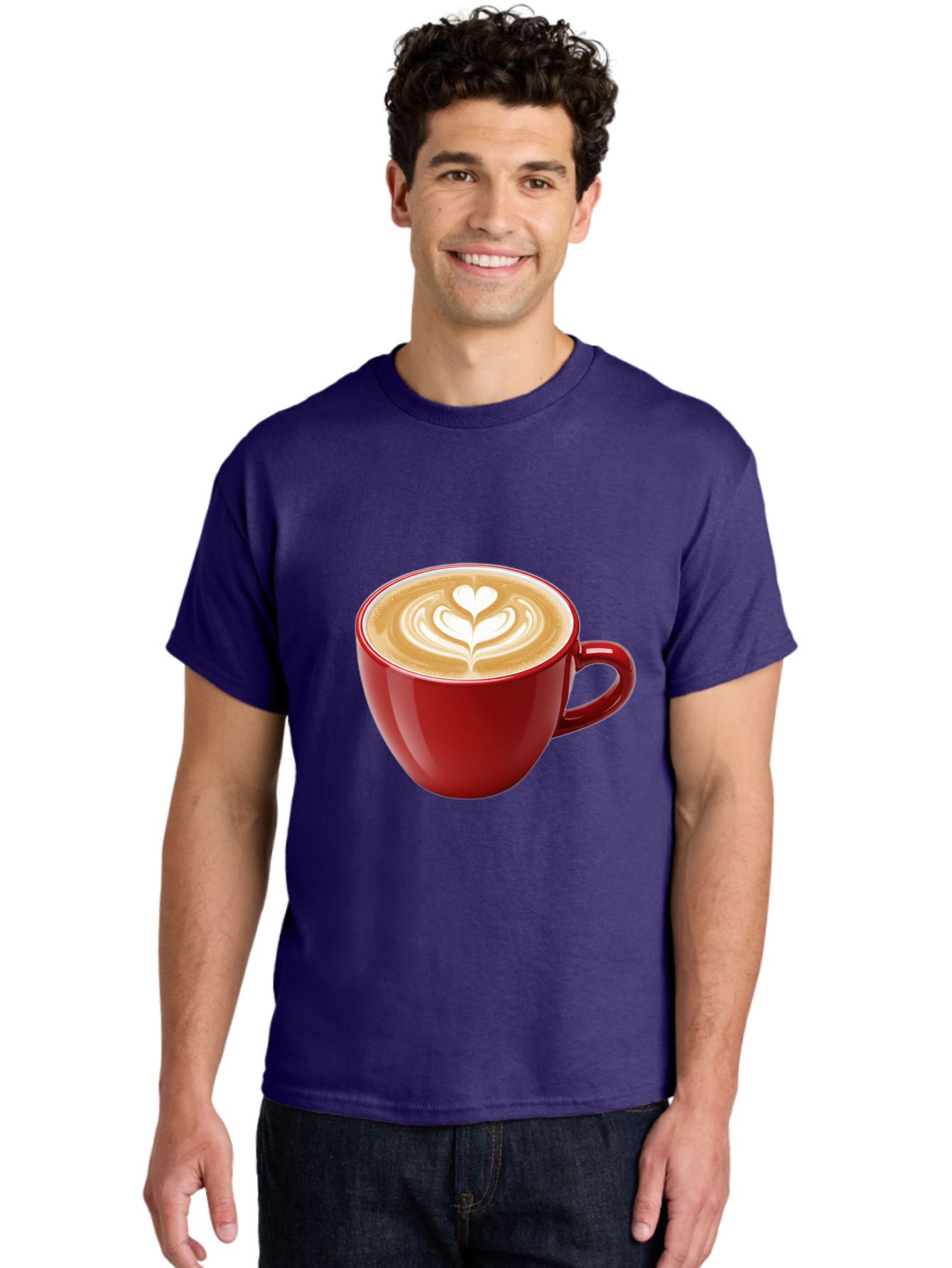 Coffee-Cup-16 Men'S Graphic Tee, 100% Cotton, Comfortable Casual Summer Wear, Machine Washable, Coffee Cup, Latte Art, Heart Design, Red Coffee Mug, Crema-Topped Coffee, Coffee Drink, Espresso Art Baa350 8
