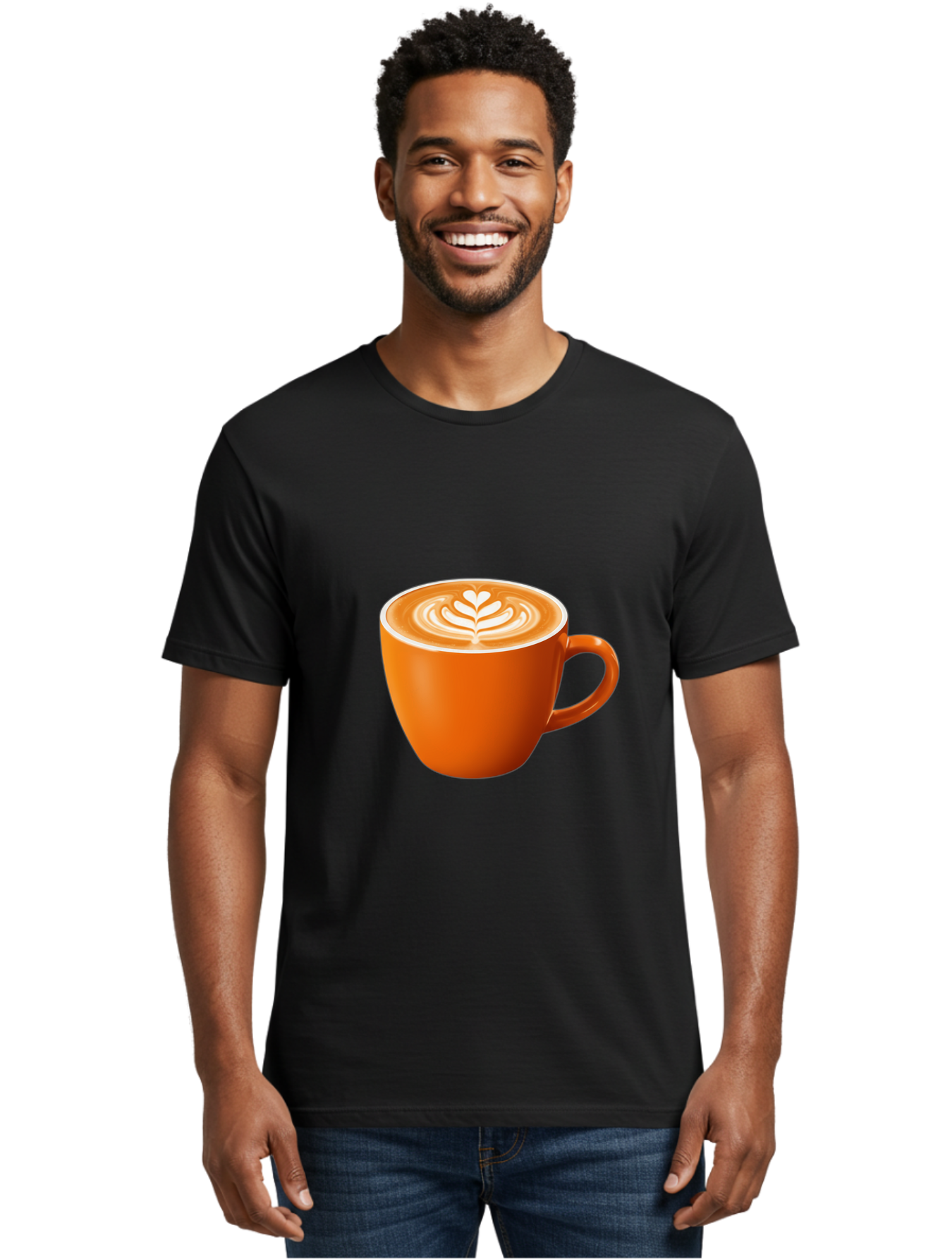 Coffee-Cup-17 Men'S Graphic Tee, 100% Cotton, Comfortable Casual Summer Wear, Machine Washable, Coffee Cup, Latte Art, Heart Design, Cappuccino, Coffee Culture, Morning Coffee, Coffee Break, Coffee Time Baa351 4