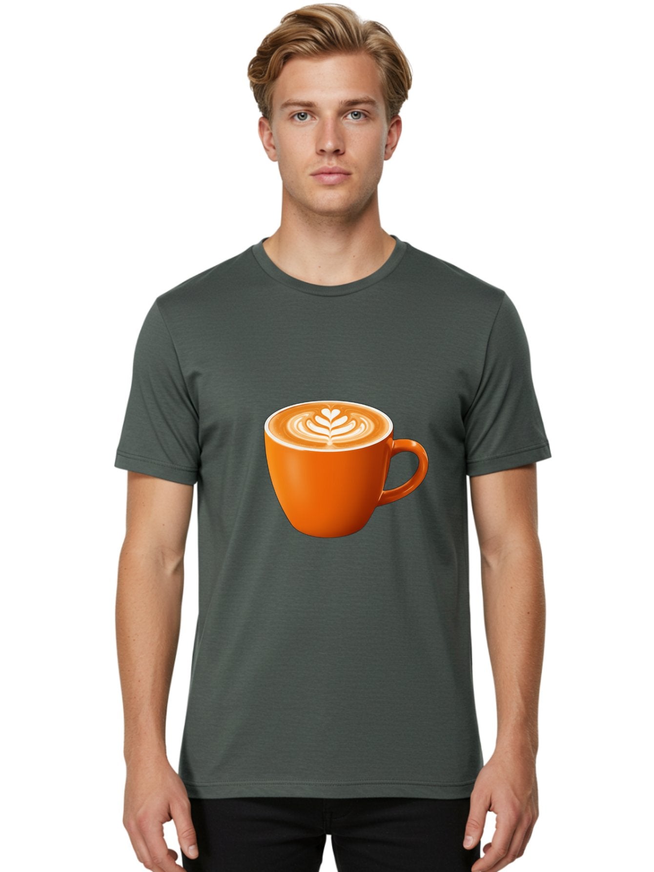 Coffee-Cup-17 Men'S Graphic Tee, 100% Cotton, Comfortable Casual Summer Wear, Machine Washable, Coffee Cup, Latte Art, Heart Design, Cappuccino, Coffee Culture, Morning Coffee, Coffee Break, Coffee Time Baa351 24