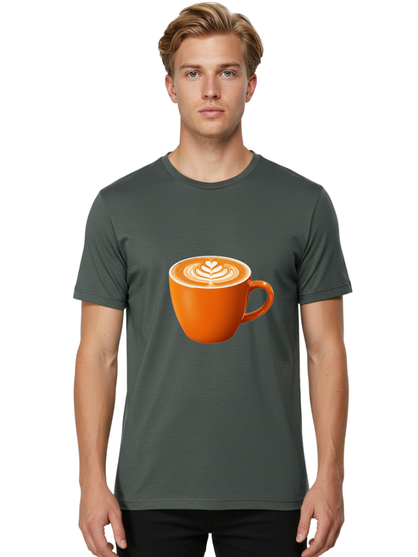 Coffee-Cup-17 Men'S Graphic Tee, 100% Cotton, Comfortable Casual Summer Wear, Machine Washable, Coffee Cup, Latte Art, Heart Design, Cappuccino, Coffee Culture, Morning Coffee, Coffee Break, Coffee Time Baa351 14