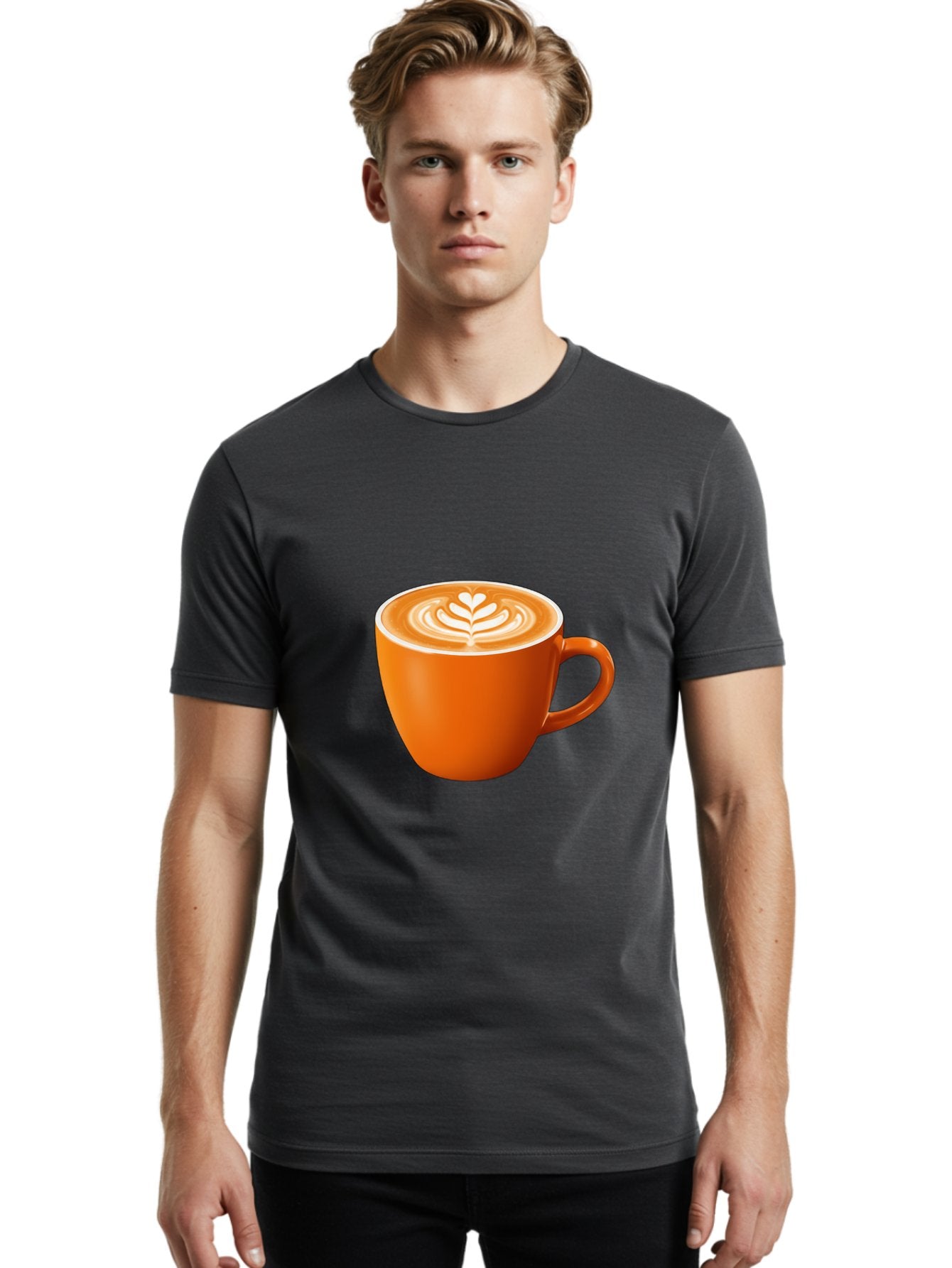 Coffee-Cup-17 Men'S Graphic Tee, 100% Cotton, Comfortable Casual Summer Wear, Machine Washable, Coffee Cup, Latte Art, Heart Design, Cappuccino, Coffee Culture, Morning Coffee, Coffee Break, Coffee Time Baa351 16