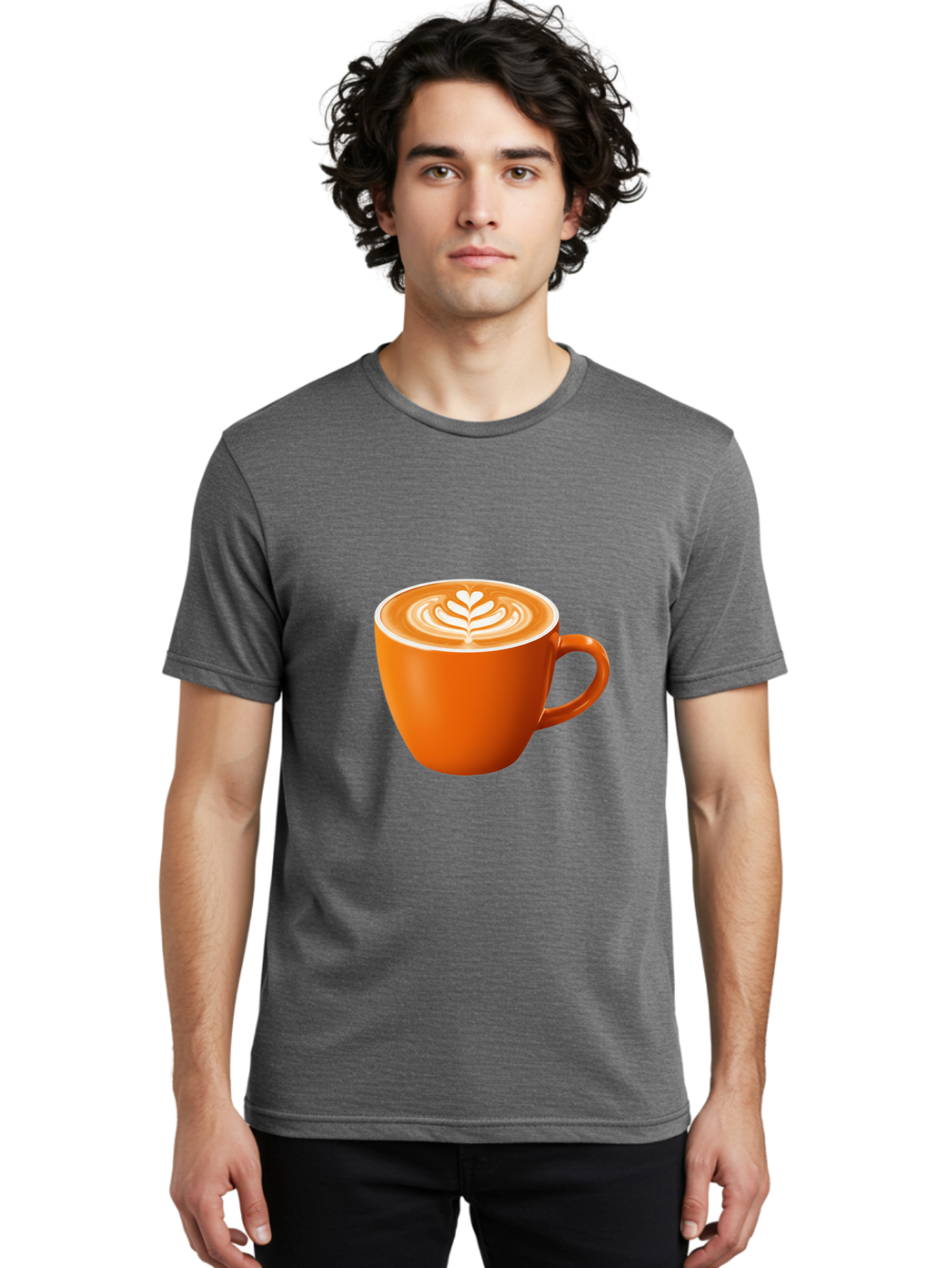 Coffee-Cup-17 Men'S Graphic Tee, 100% Cotton, Comfortable Casual Summer Wear, Machine Washable, Coffee Cup, Latte Art, Heart Design, Cappuccino, Coffee Culture, Morning Coffee, Coffee Break, Coffee Time Baa351 24