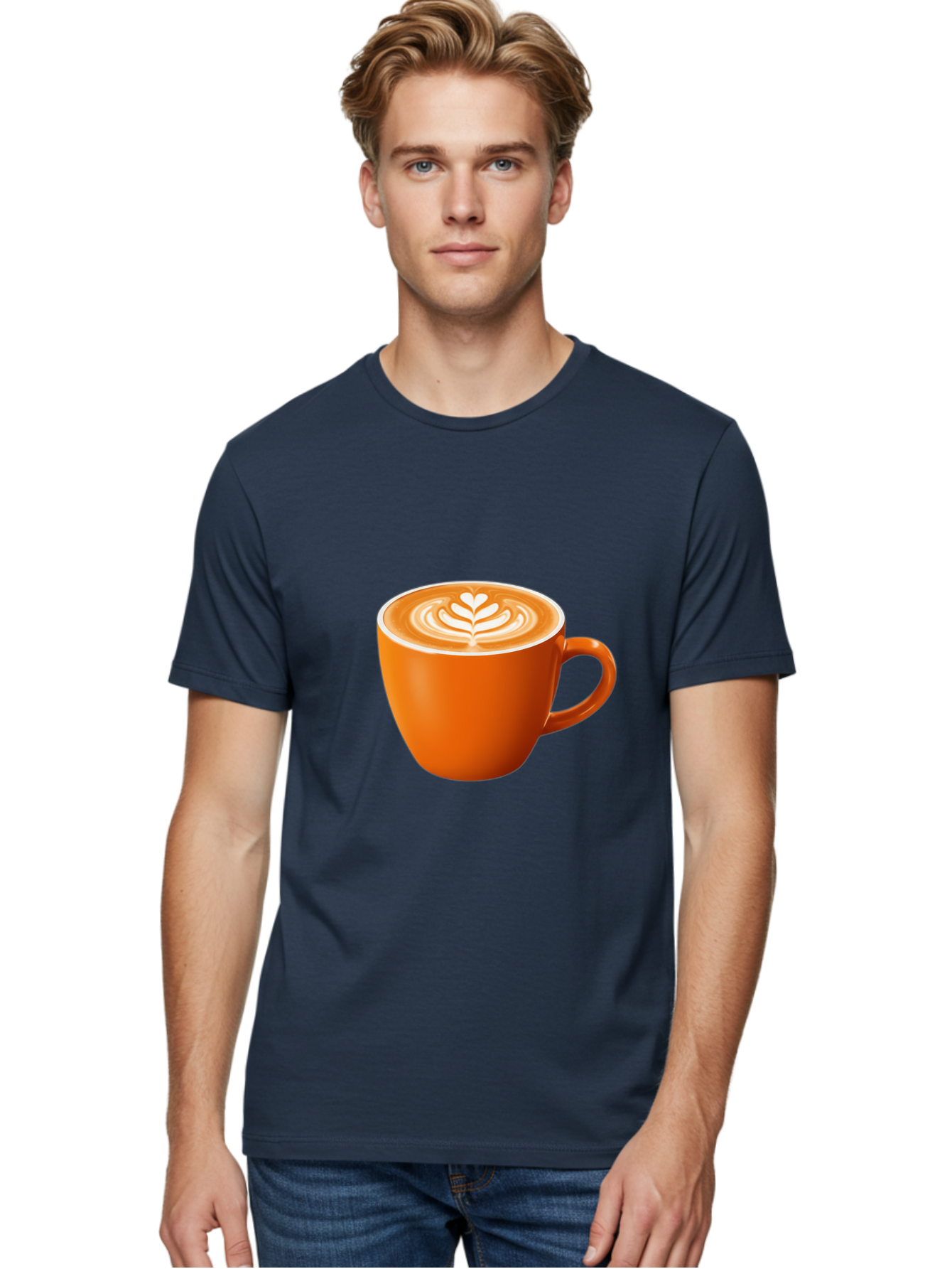 Coffee-Cup-17 Men'S Graphic Tee, 100% Cotton, Comfortable Casual Summer Wear, Machine Washable, Coffee Cup, Latte Art, Heart Design, Cappuccino, Coffee Culture, Morning Coffee, Coffee Break, Coffee Time Baa351 20