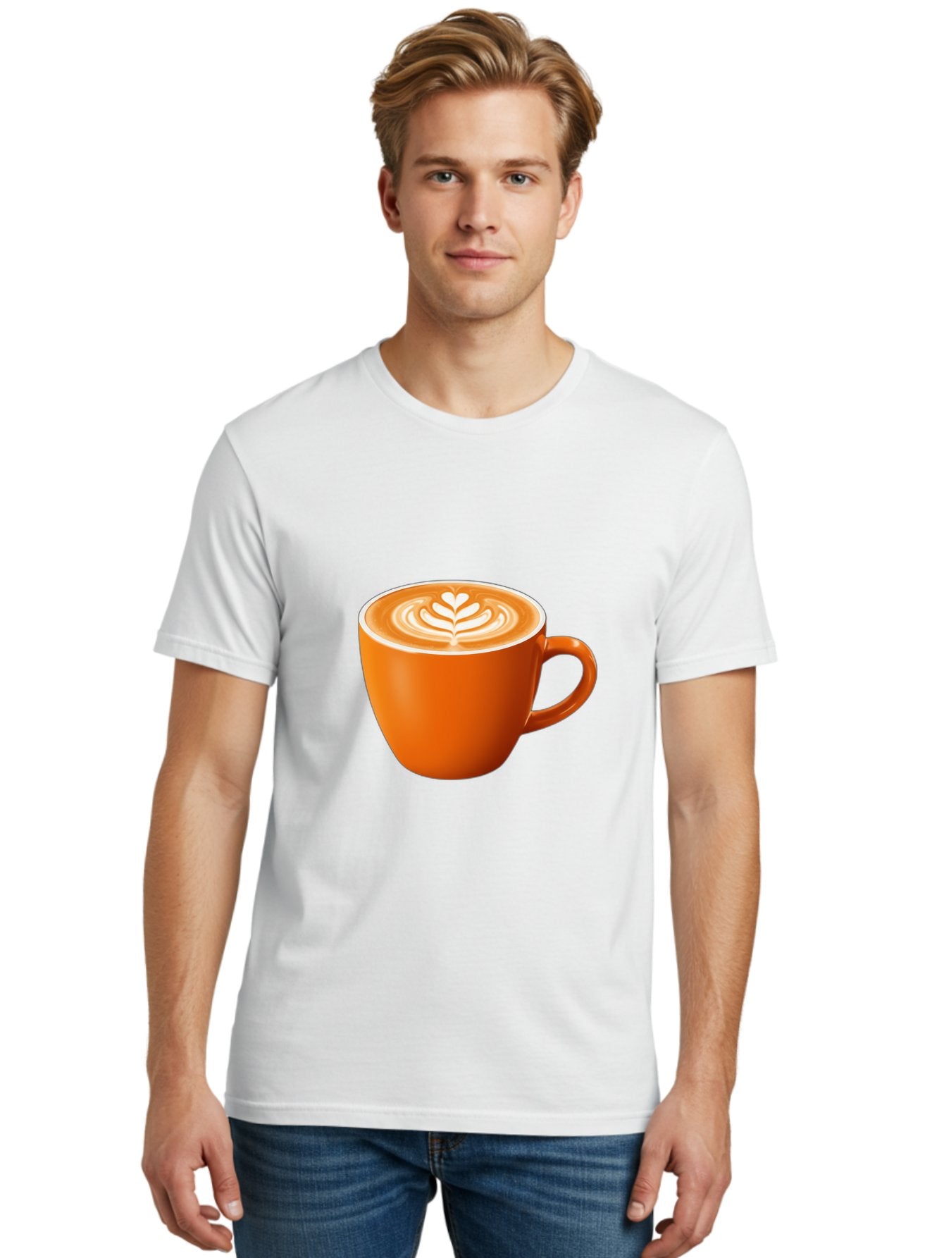 Coffee-Cup-17 Men'S Graphic Tee, 100% Cotton, Comfortable Casual Summer Wear, Machine Washable, Coffee Cup, Latte Art, Heart Design, Cappuccino, Coffee Culture, Morning Coffee, Coffee Break, Coffee Time Baa351 26