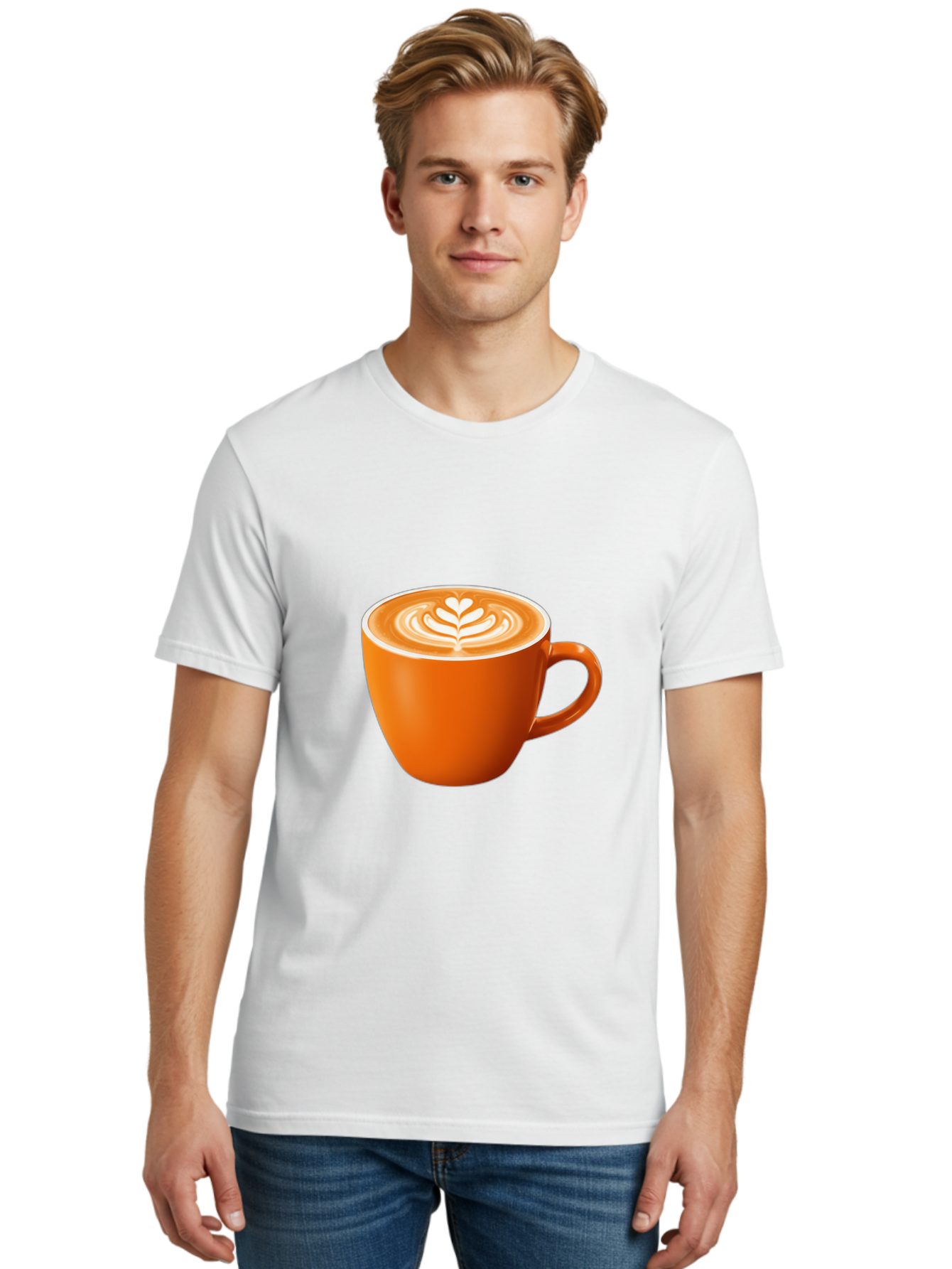 Coffee-Cup-17 Men'S Graphic Tee, 100% Cotton, Comfortable Casual Summer Wear, Machine Washable, Coffee Cup, Latte Art, Heart Design, Cappuccino, Coffee Culture, Morning Coffee, Coffee Break, Coffee Time Baa351 10