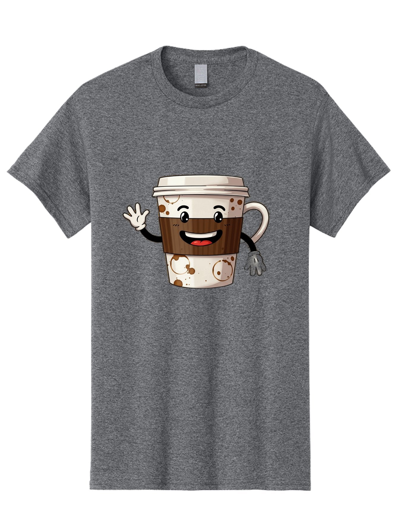 Coffee-Cup-2 Men'S Graphic Tee, 100% Cotton, Comfortable Casual Summer Wear, Machine Washable, Coffee Cup Character, Cartoon Coffee Cup, Smiling Coffee, Coffee Lover, Coffee Time, Morning Pick-Me-Up, To-Go Coffee, Cappuccino Art, Baa352 9