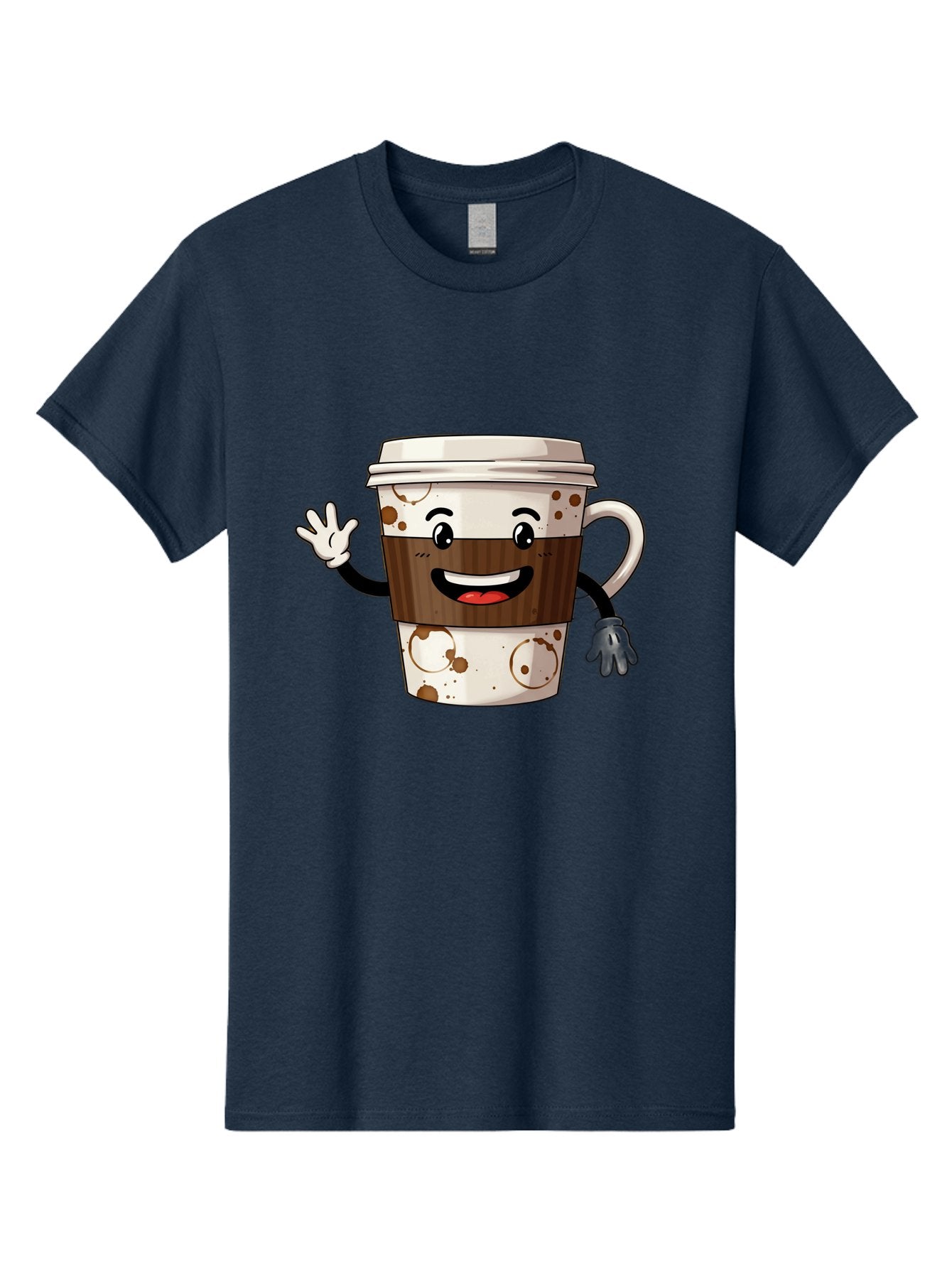 Coffee-Cup-2 Men'S Graphic Tee, 100% Cotton, Comfortable Casual Summer Wear, Machine Washable, Coffee Cup Character, Cartoon Coffee Cup, Smiling Coffee, Coffee Lover, Coffee Time, Morning Pick-Me-Up, To-Go Coffee, Cappuccino Art, Baa352 4
