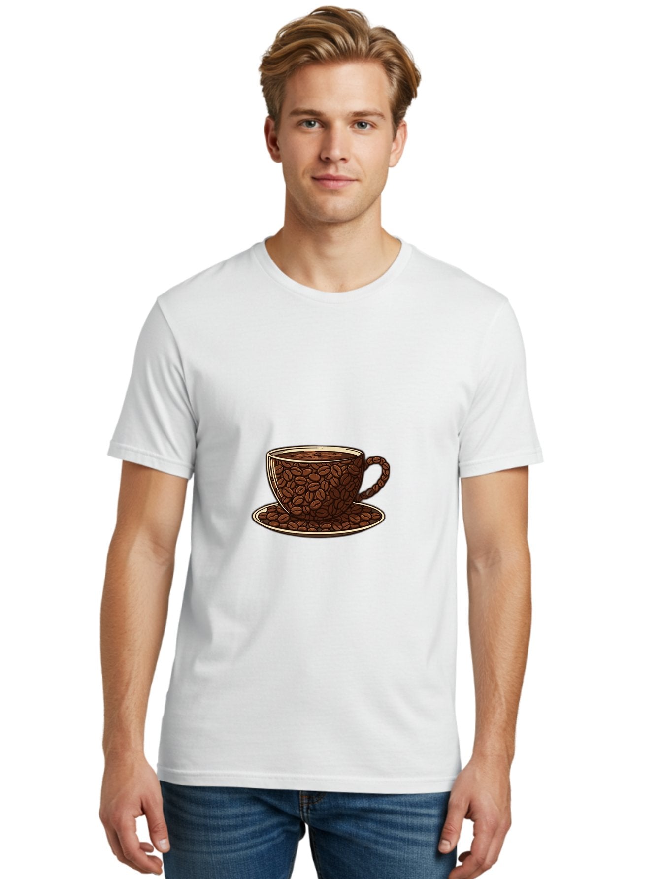 Coffee-Cup-5 Men'S Graphic Tee, 100% Cotton, Comfortable Casual Summer Wear, Machine Washable, Coffee Cup, Coffee Beans, Coffee Time, Morning Coffee, Caffeine Boost, Coffee Break, Java Lovers Baa355 23