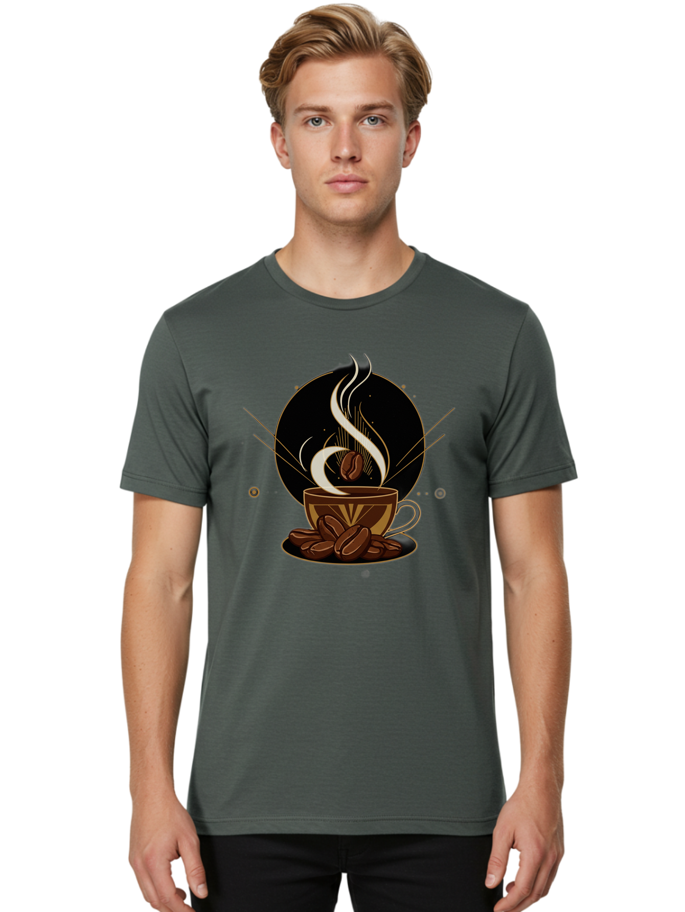 Coffee-Cup-7 Men'S Graphic Tee, 100% Cotton, Comfortable Casual Summer Wear, Machine Washable, Steaming Hot Coffee, Coffee Cup, Coffee Beans, Brown Tones, Abstract Shapes, Minimalist Design, Coffee Lover, Morning Pick-Me-Up, Caffeine Fix, Baa357 26