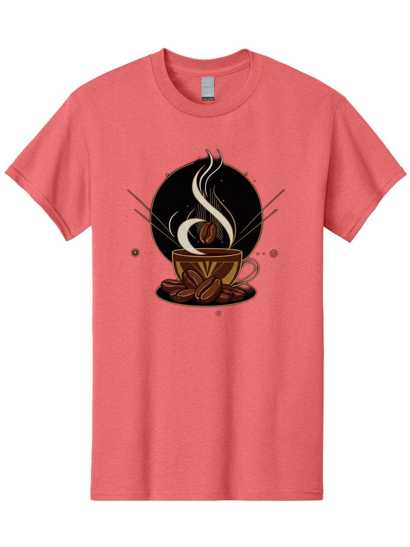 Coffee-Cup-7 Men'S Graphic Tee, 100% Cotton, Comfortable Casual Summer Wear, Machine Washable, Steaming Hot Coffee, Coffee Cup, Coffee Beans, Brown Tones, Abstract Shapes, Minimalist Design, Coffee Lover, Morning Pick-Me-Up, Caffeine Fix, Baa357 14