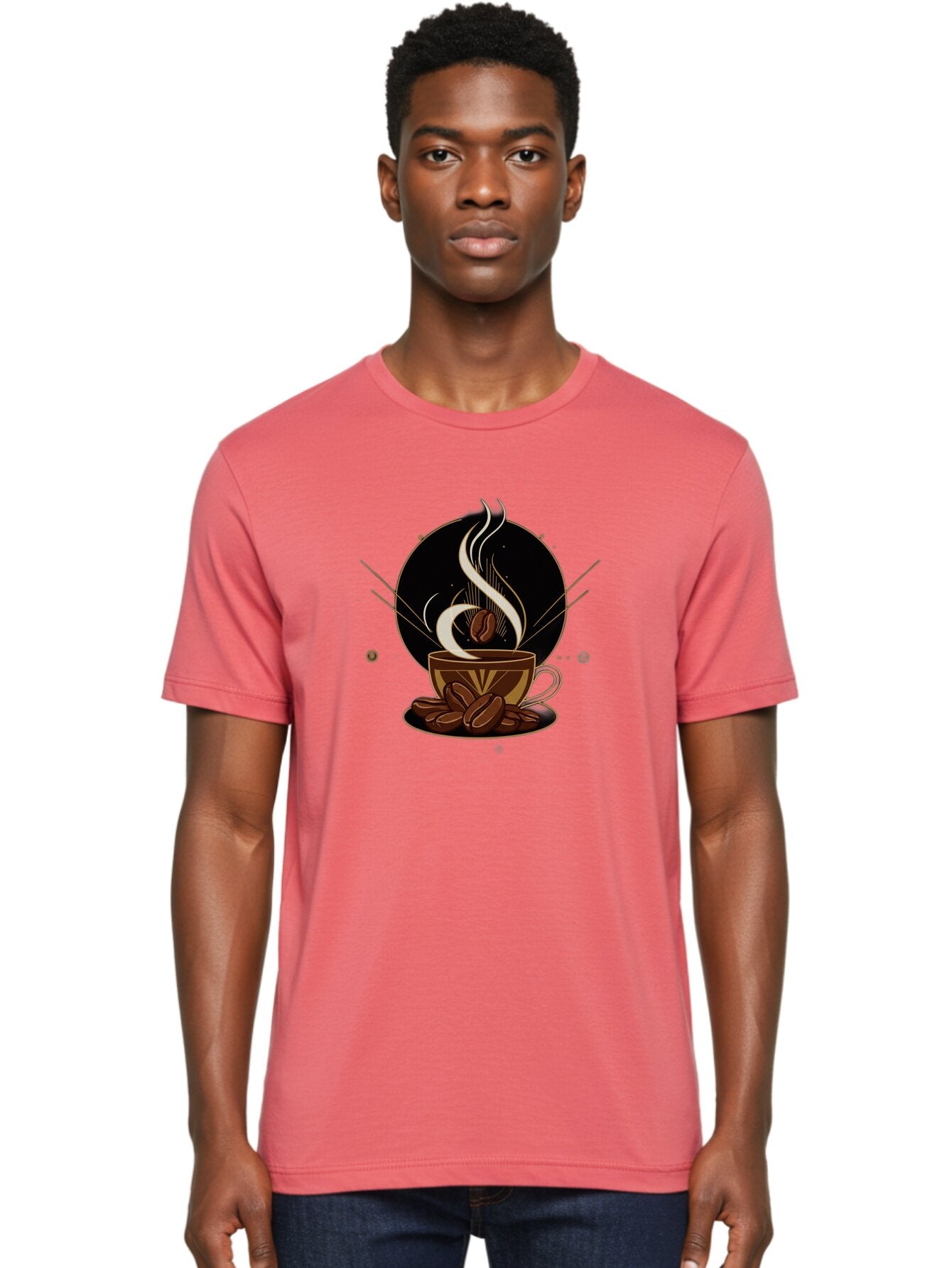 Coffee-Cup-7 Men'S Graphic Tee, 100% Cotton, Comfortable Casual Summer Wear, Machine Washable, Steaming Hot Coffee, Coffee Cup, Coffee Beans, Brown Tones, Abstract Shapes, Minimalist Design, Coffee Lover, Morning Pick-Me-Up, Caffeine Fix, Baa357 29