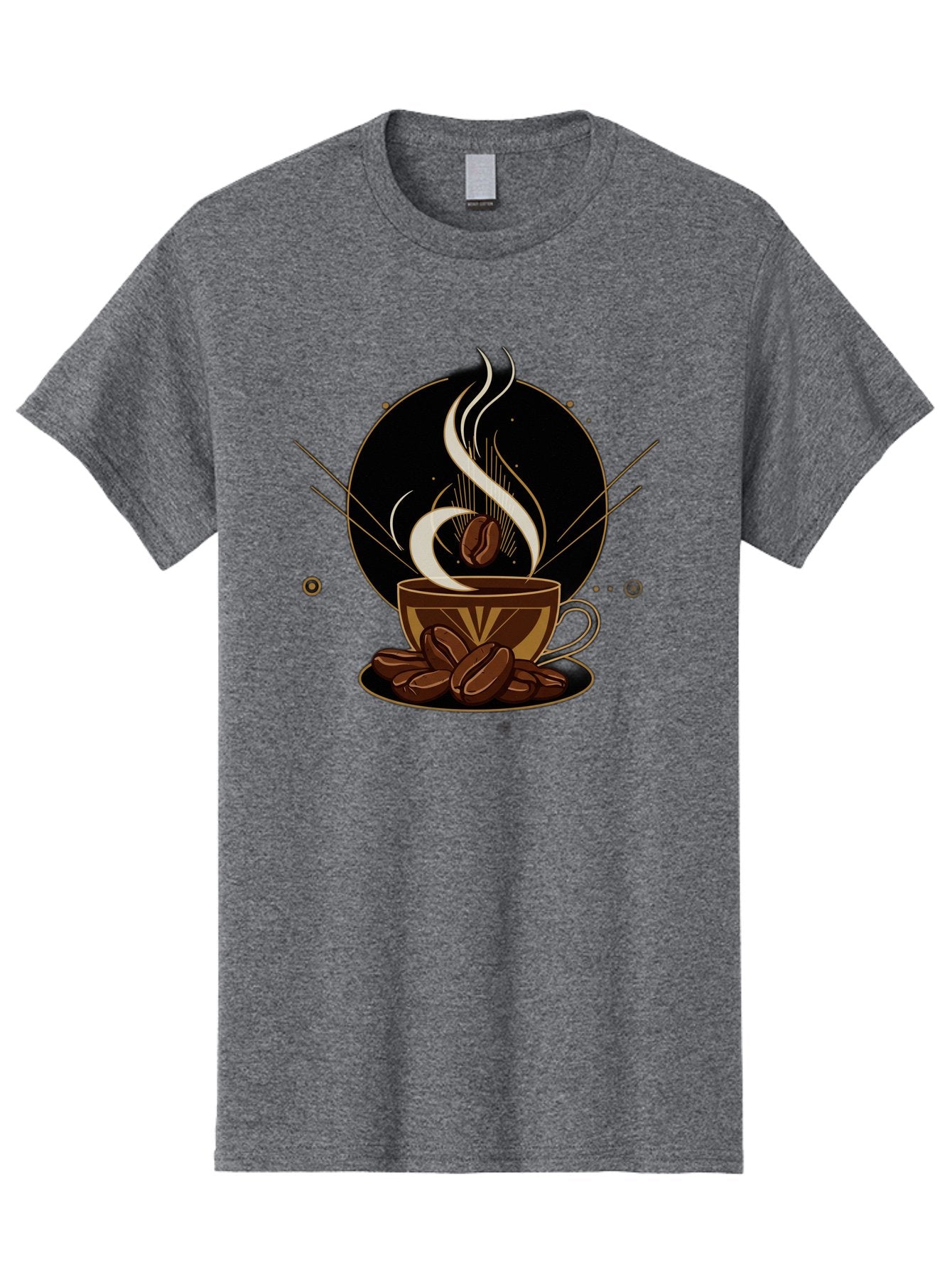 Coffee-Cup-7 Men'S Graphic Tee, 100% Cotton, Comfortable Casual Summer Wear, Machine Washable, Steaming Hot Coffee, Coffee Cup, Coffee Beans, Brown Tones, Abstract Shapes, Minimalist Design, Coffee Lover, Morning Pick-Me-Up, Caffeine Fix, Baa357 4