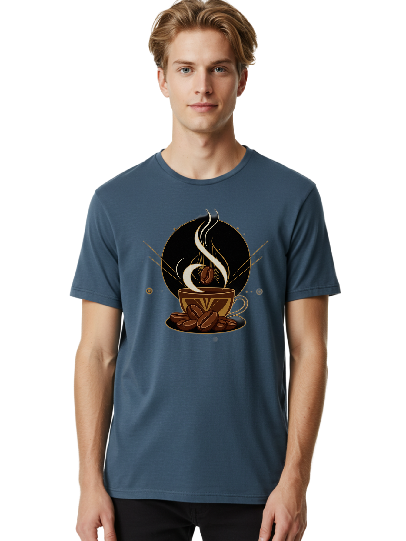 Coffee-Cup-7 Men'S Graphic Tee, 100% Cotton, Comfortable Casual Summer Wear, Machine Washable, Steaming Hot Coffee, Coffee Cup, Coffee Beans, Brown Tones, Abstract Shapes, Minimalist Design, Coffee Lover, Morning Pick-Me-Up, Caffeine Fix, Baa357 12