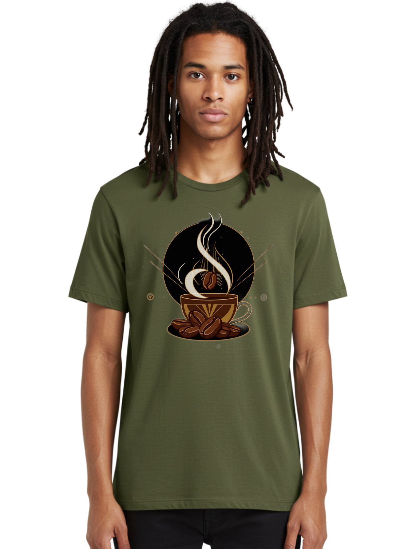 Coffee-Cup-7 Men'S Graphic Tee, 100% Cotton, Comfortable Casual Summer Wear, Machine Washable, Steaming Hot Coffee, Coffee Cup, Coffee Beans, Brown Tones, Abstract Shapes, Minimalist Design, Coffee Lover, Morning Pick-Me-Up, Caffeine Fix, Baa357 6