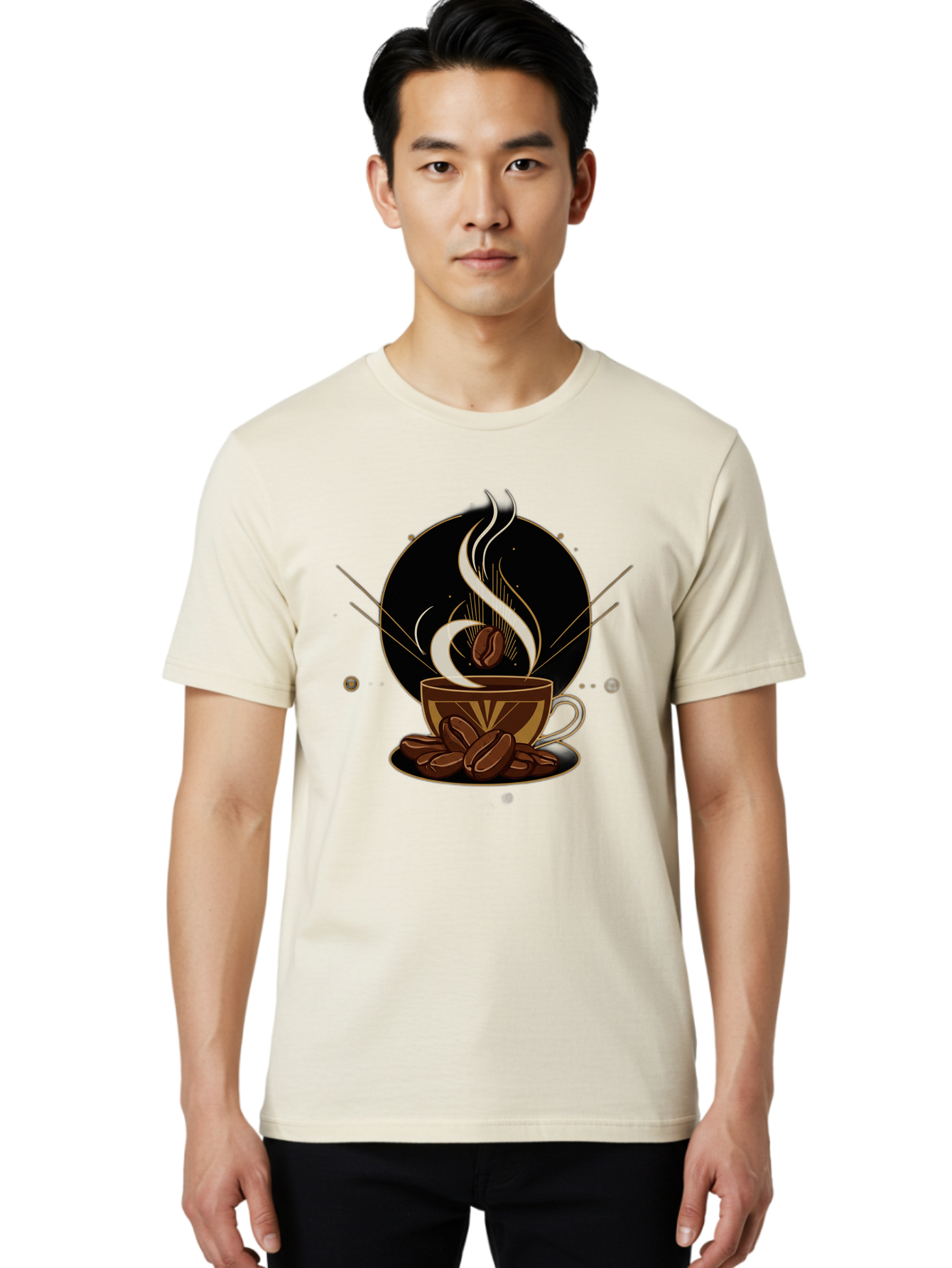 Coffee-Cup-7 Men'S Graphic Tee, 100% Cotton, Comfortable Casual Summer Wear, Machine Washable, Steaming Hot Coffee, Coffee Cup, Coffee Beans, Brown Tones, Abstract Shapes, Minimalist Design, Coffee Lover, Morning Pick-Me-Up, Caffeine Fix, Baa357 28