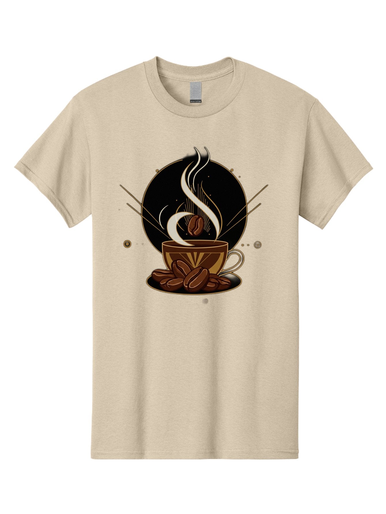 Coffee-Cup-7 Men'S Graphic Tee, 100% Cotton, Comfortable Casual Summer Wear, Machine Washable, Steaming Hot Coffee, Coffee Cup, Coffee Beans, Brown Tones, Abstract Shapes, Minimalist Design, Coffee Lover, Morning Pick-Me-Up, Caffeine Fix, Baa357