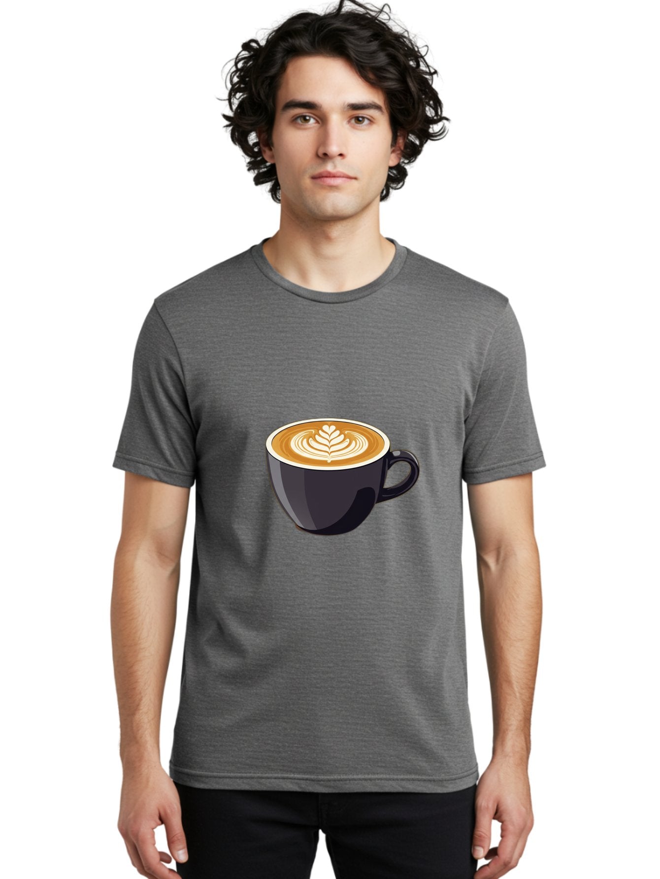 Coffee-Cup-8 Men'S Graphic Tee, 100% Cotton, Comfortable Casual Summer Wear, Machine Washable, Coffee Cup, Latte Art, Coffee Drink, Espresso, Morning Coffee, Daily Grind, Coffee Culture, Coffee Time Baa358 24