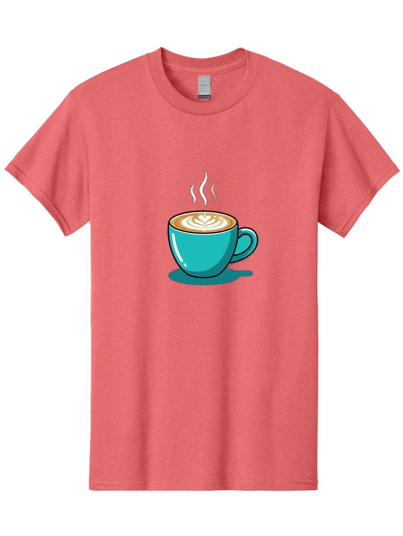 Coffee-Cup-9 Men'S Graphic Tee, 100% Cotton, Comfortable Casual Summer Wear, Machine Washable, Steaming Hot Coffee, Latte Art, Coffee Break, Morning Pick-Me-Up, Coffee Culture, Caffeine Fix, Teal Coffee Cup Baa359 7