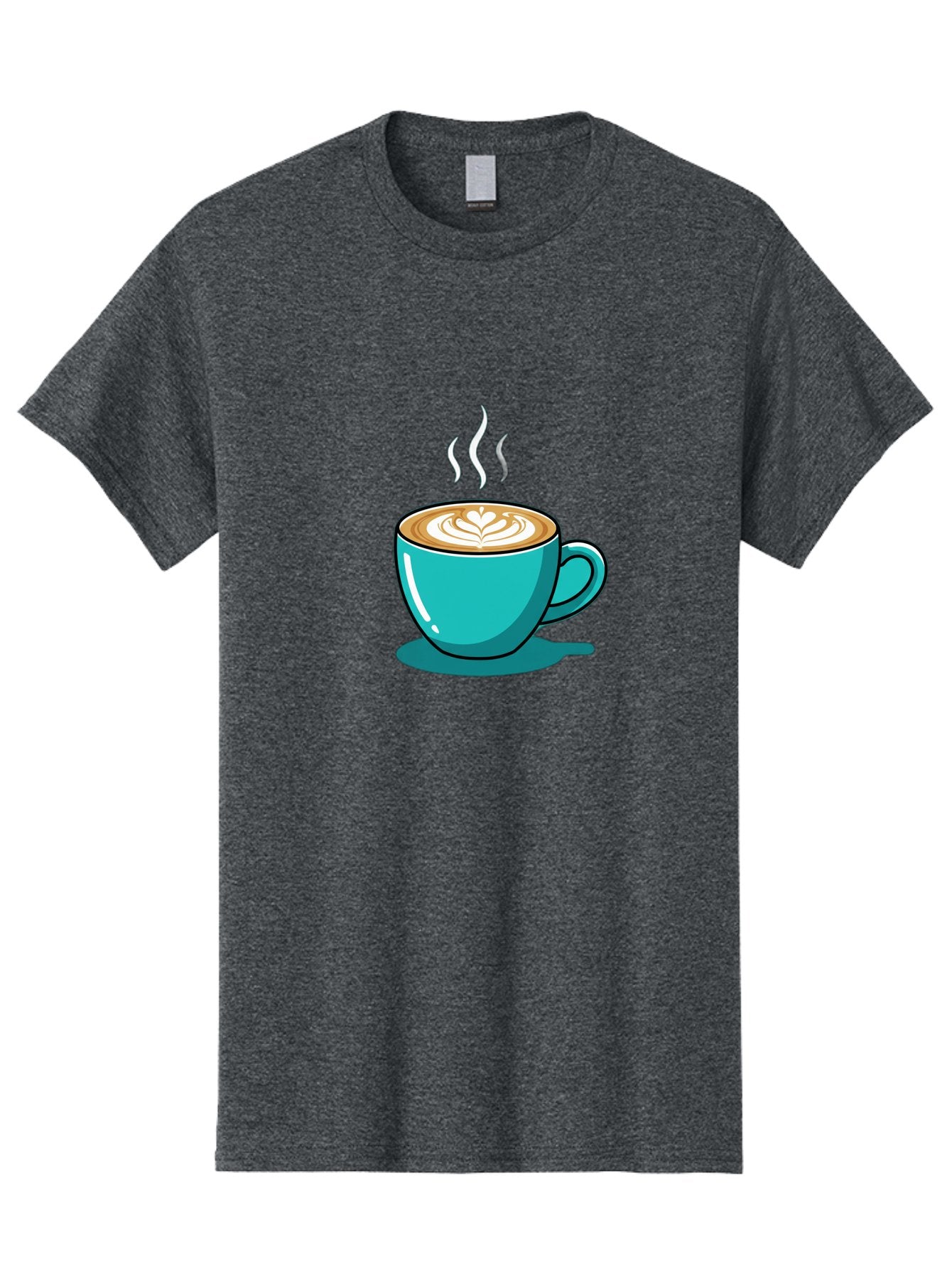 Coffee-Cup-9 Men'S Graphic Tee, 100% Cotton, Comfortable Casual Summer Wear, Machine Washable, Steaming Hot Coffee, Latte Art, Coffee Break, Morning Pick-Me-Up, Coffee Culture, Caffeine Fix, Teal Coffee Cup Baa359 5
