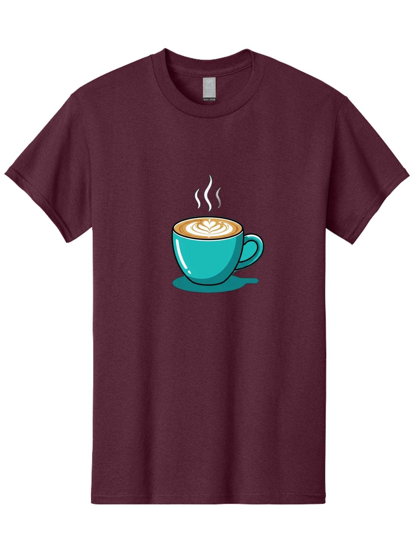 Coffee-Cup-9 Men'S Graphic Tee, 100% Cotton, Comfortable Casual Summer Wear, Machine Washable, Steaming Hot Coffee, Latte Art, Coffee Break, Morning Pick-Me-Up, Coffee Culture, Caffeine Fix, Teal Coffee Cup Baa359 9