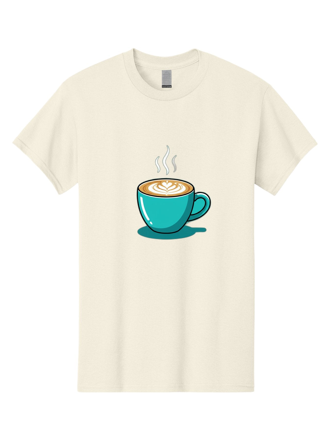Coffee-Cup-9 Men'S Graphic Tee, 100% Cotton, Comfortable Casual Summer Wear, Machine Washable, Steaming Hot Coffee, Latte Art, Coffee Break, Morning Pick-Me-Up, Coffee Culture, Caffeine Fix, Teal Coffee Cup Baa359 13