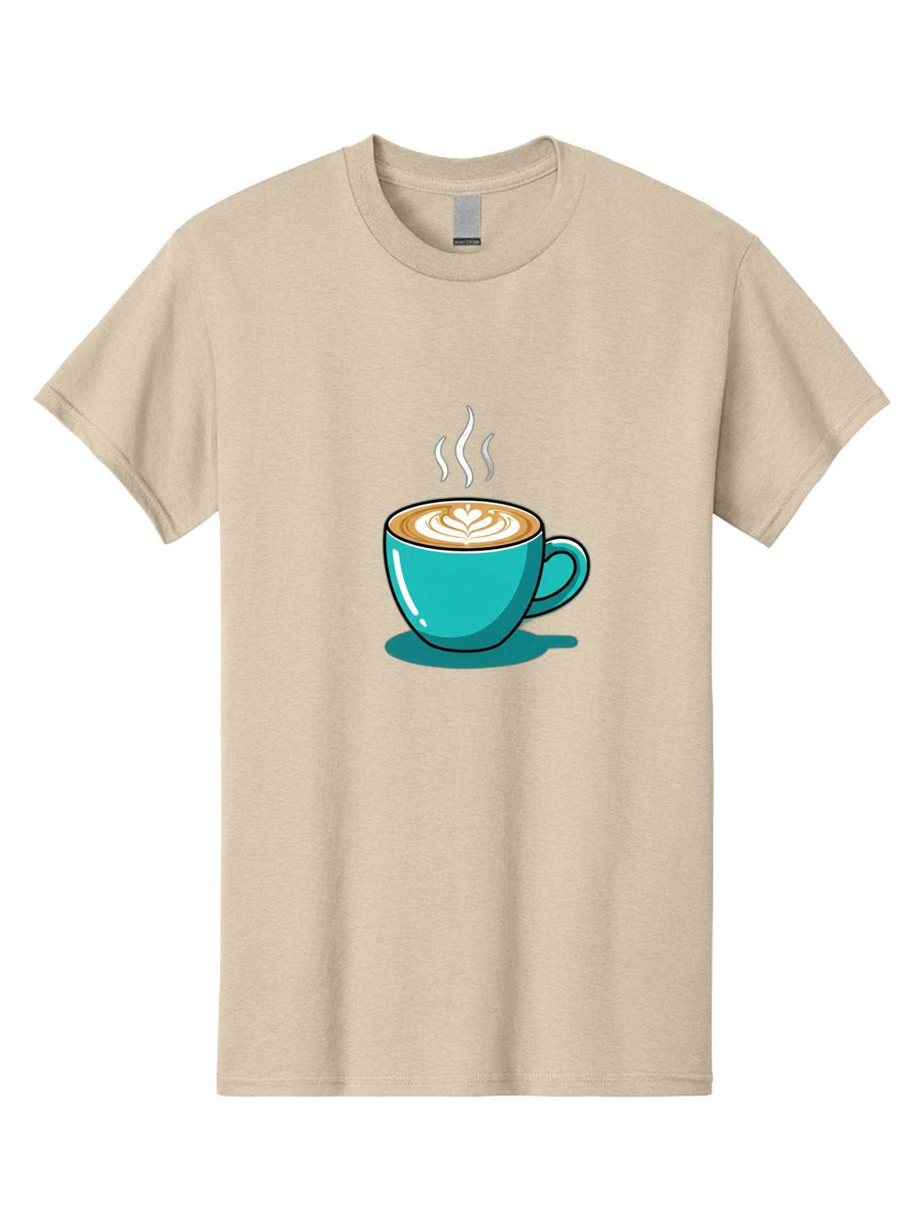 Coffee-Cup-9 Men'S Graphic Tee, 100% Cotton, Comfortable Casual Summer Wear, Machine Washable, Steaming Hot Coffee, Latte Art, Coffee Break, Morning Pick-Me-Up, Coffee Culture, Caffeine Fix, Teal Coffee Cup Baa359 15