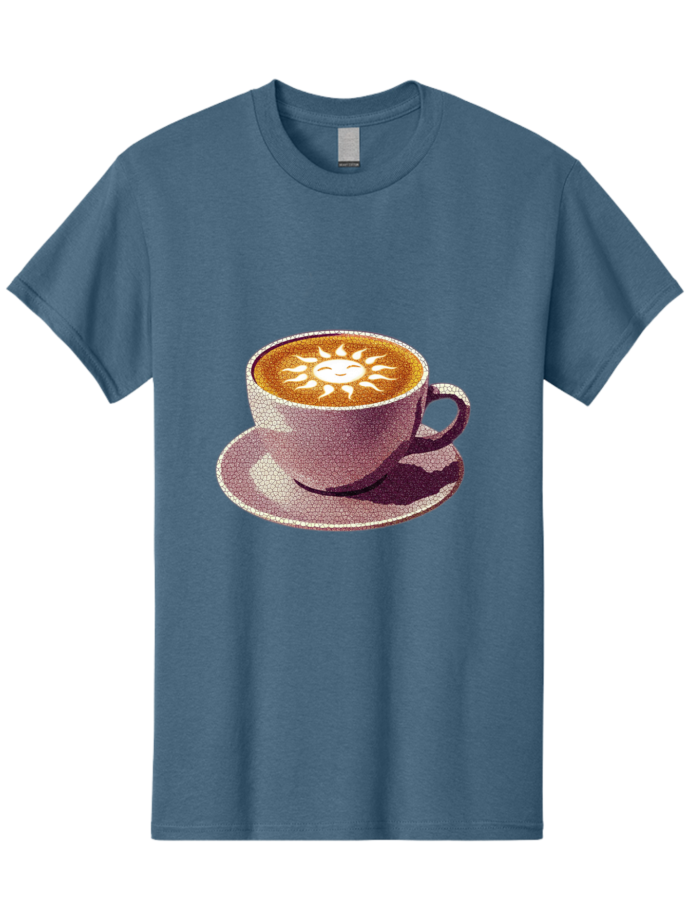 Coffee-Cup-Sun Men'S Graphic Tee, 100% Cotton, Comfortable Casual Summer Wear, Machine Washable, Coffee Cup, Latte Art, Sun Design, Heart Shape, Morning Coffee, Coffee Break, Espresso, Cafe Culture, Warm Beverage, Daily Grind Baa364 11