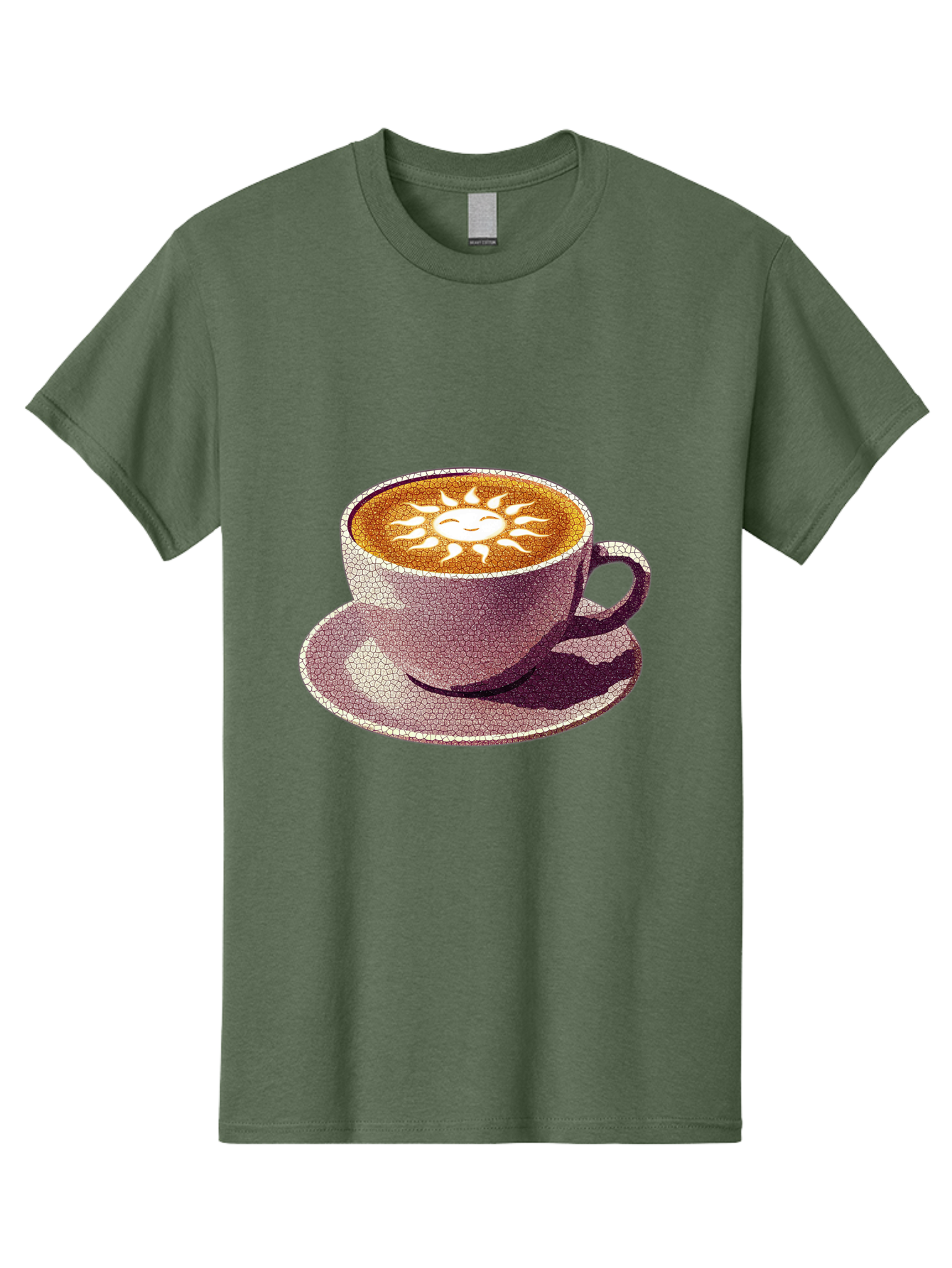 Coffee-Cup-Sun Men'S Graphic Tee, 100% Cotton, Comfortable Casual Summer Wear, Machine Washable, Coffee Cup, Latte Art, Sun Design, Heart Shape, Morning Coffee, Coffee Break, Espresso, Cafe Culture, Warm Beverage, Daily Grind Baa364 29