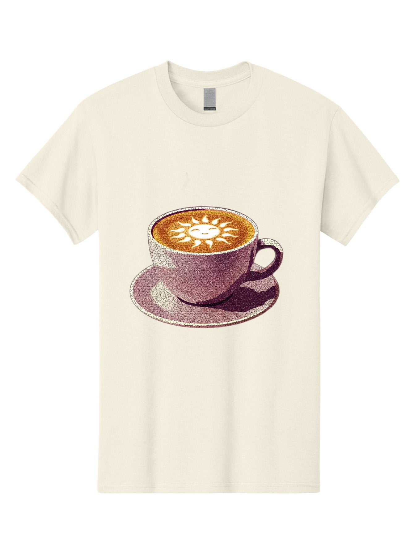 Coffee-Cup-Sun Men'S Graphic Tee, 100% Cotton, Comfortable Casual Summer Wear, Machine Washable, Coffee Cup, Latte Art, Sun Design, Heart Shape, Morning Coffee, Coffee Break, Espresso, Cafe Culture, Warm Beverage, Daily Grind Baa364 10