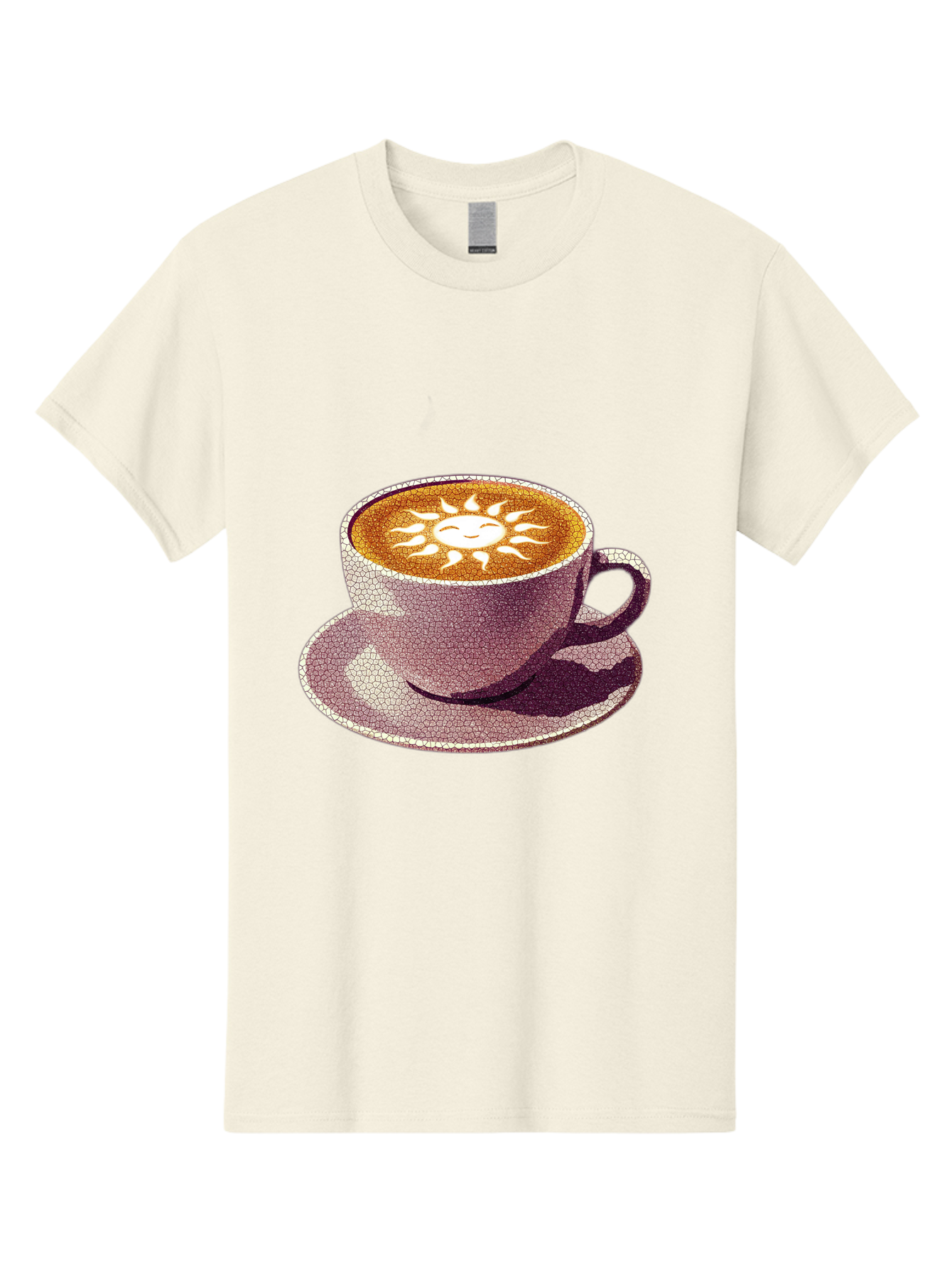 Coffee-Cup-Sun Men'S Graphic Tee, 100% Cotton, Comfortable Casual Summer Wear, Machine Washable, Coffee Cup, Latte Art, Sun Design, Heart Shape, Morning Coffee, Coffee Break, Espresso, Cafe Culture, Warm Beverage, Daily Grind Baa364 27