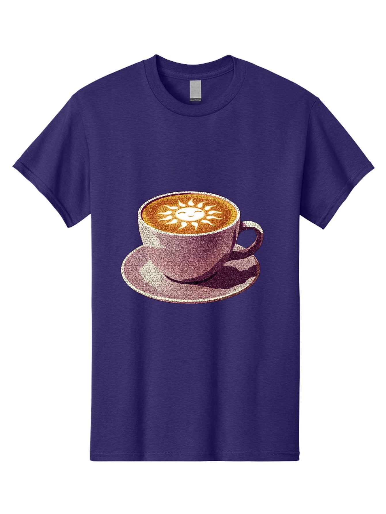 Coffee-Cup-Sun Men'S Graphic Tee, 100% Cotton, Comfortable Casual Summer Wear, Machine Washable, Coffee Cup, Latte Art, Sun Design, Heart Shape, Morning Coffee, Coffee Break, Espresso, Cafe Culture, Warm Beverage, Daily Grind Baa364 14