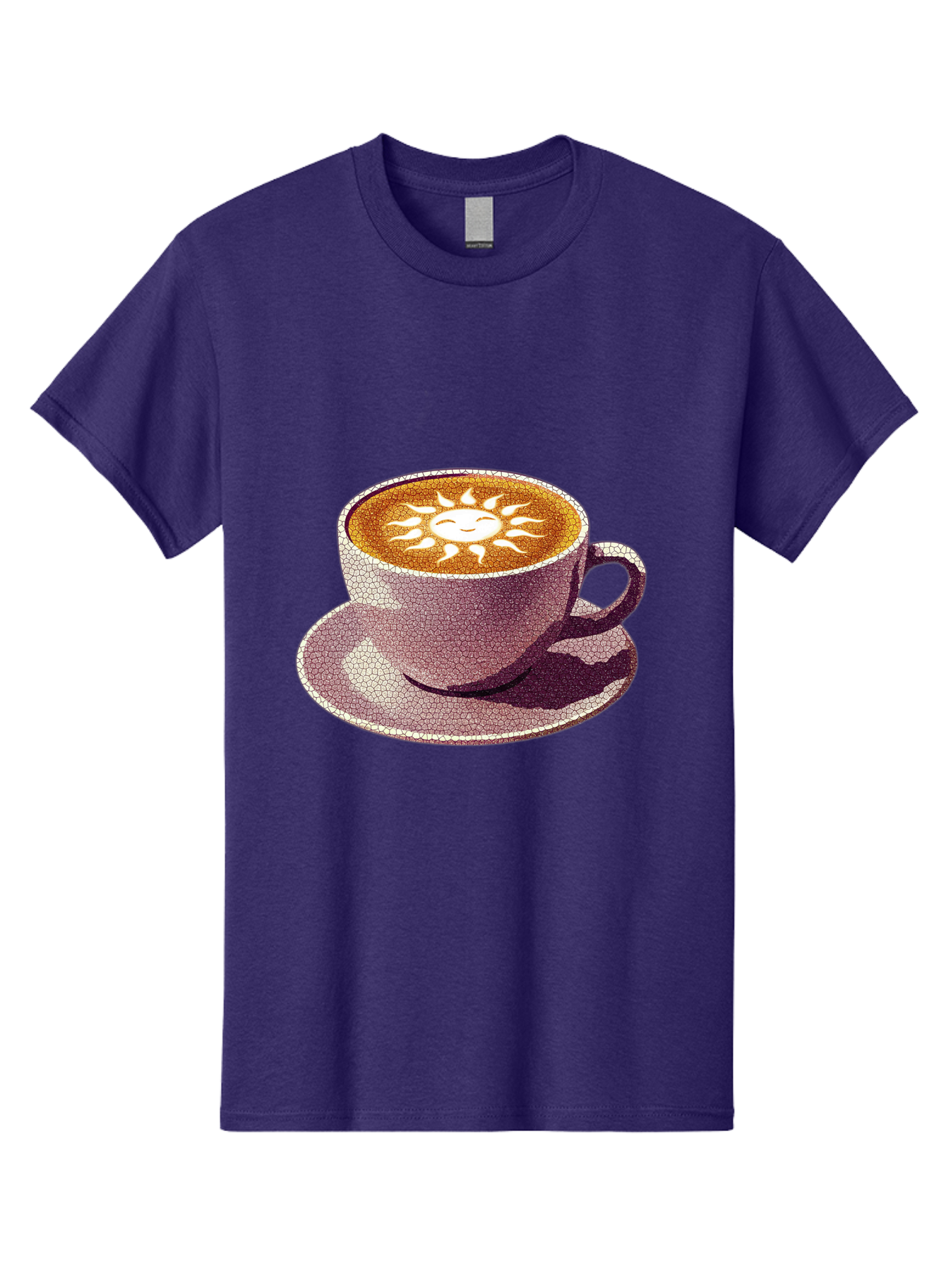Coffee-Cup-Sun Men'S Graphic Tee, 100% Cotton, Comfortable Casual Summer Wear, Machine Washable, Coffee Cup, Latte Art, Sun Design, Heart Shape, Morning Coffee, Coffee Break, Espresso, Cafe Culture, Warm Beverage, Daily Grind Baa364 3