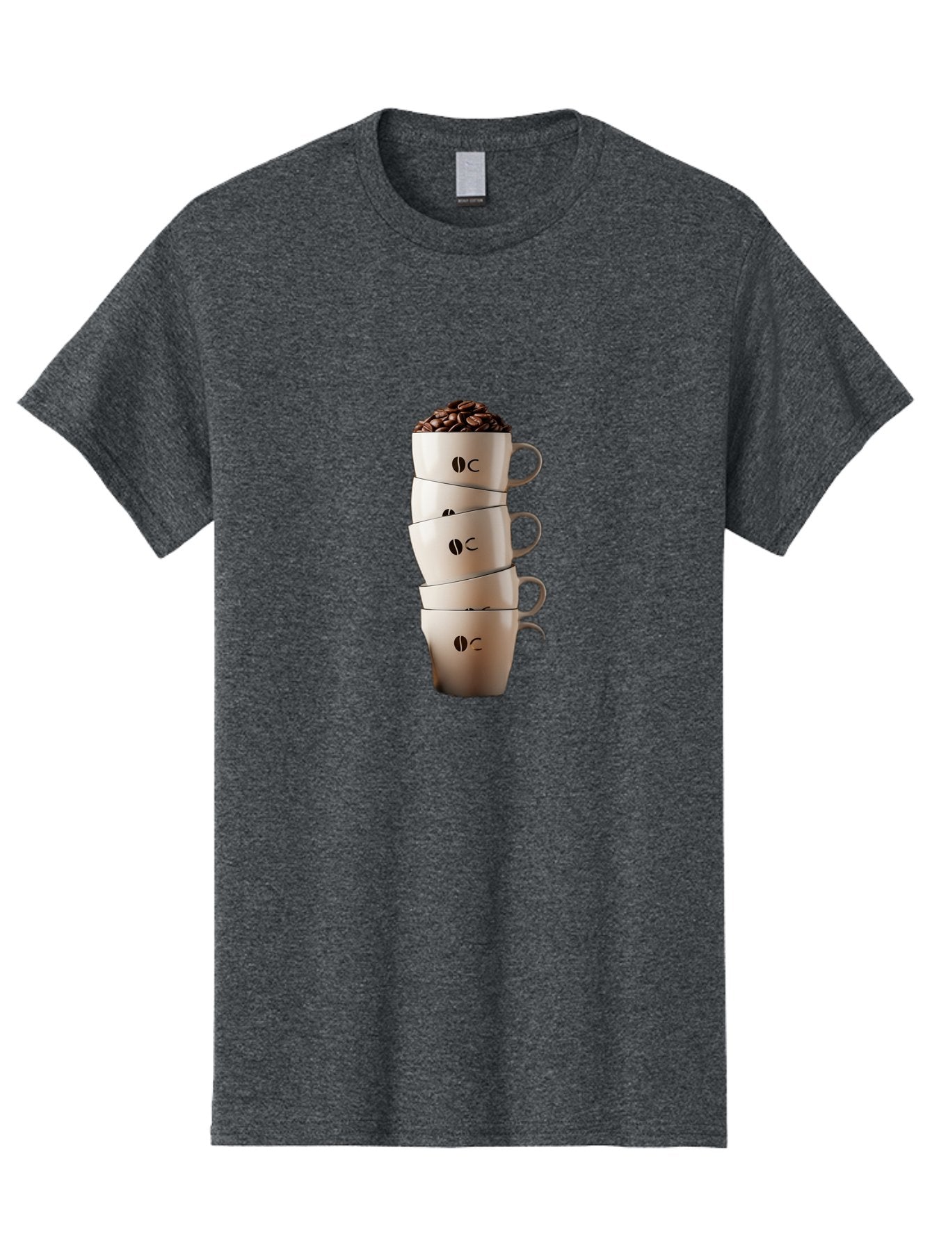Coffee-Cups-3 Men'S Graphic Tee, 100% Cotton, Comfortable Casual Summer Wear, Machine Washable, Coffee Cups, Coffee Beans, Beige Cups, Stacked Cups, Coffee Logo, Coffee Culture, Morning Coffee, Coffee Break, Coffee Time Baa369