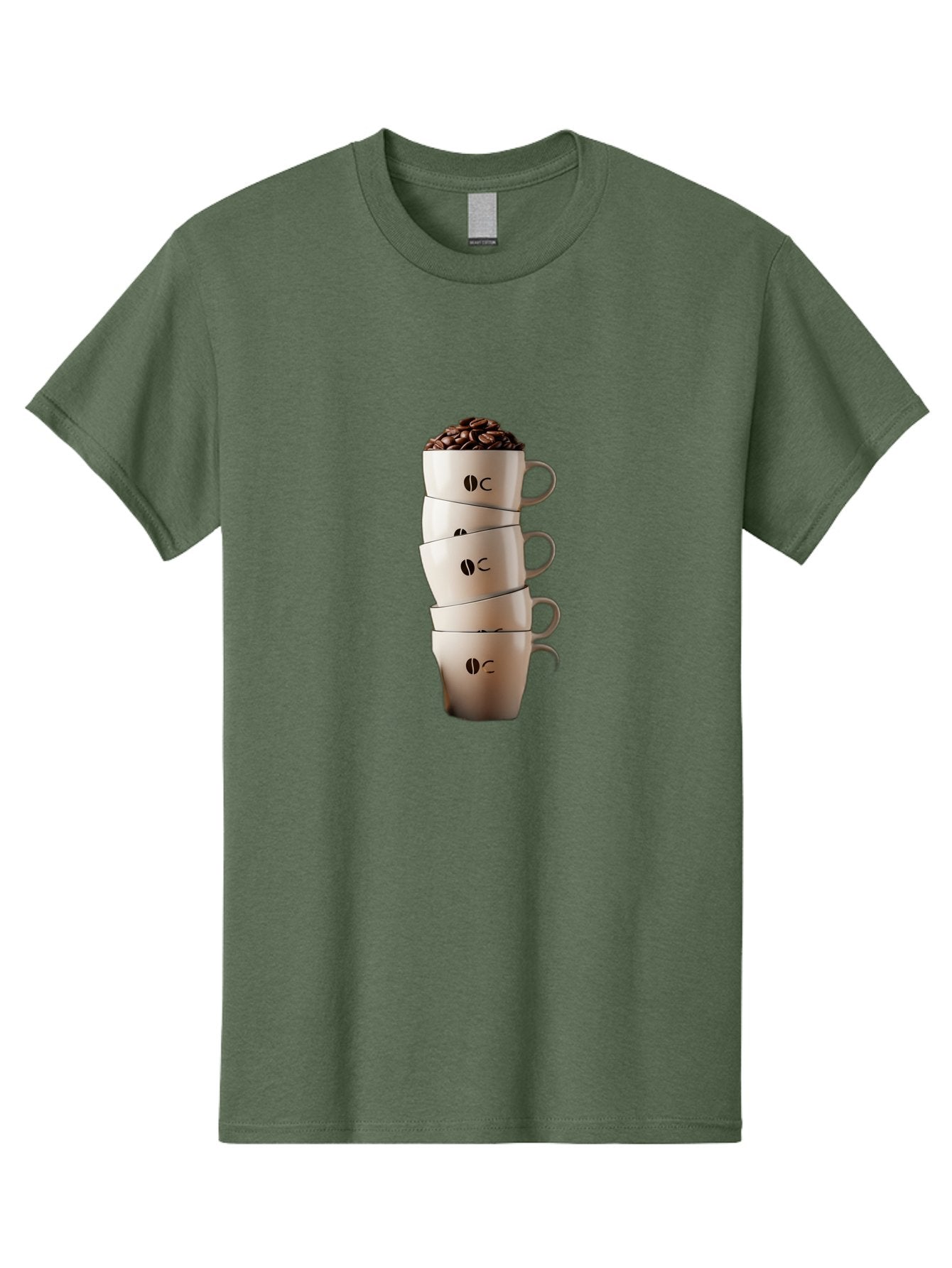 Coffee-Cups-3 Men'S Graphic Tee, 100% Cotton, Comfortable Casual Summer Wear, Machine Washable, Coffee Cups, Coffee Beans, Beige Cups, Stacked Cups, Coffee Logo, Coffee Culture, Morning Coffee, Coffee Break, Coffee Time Baa369 12