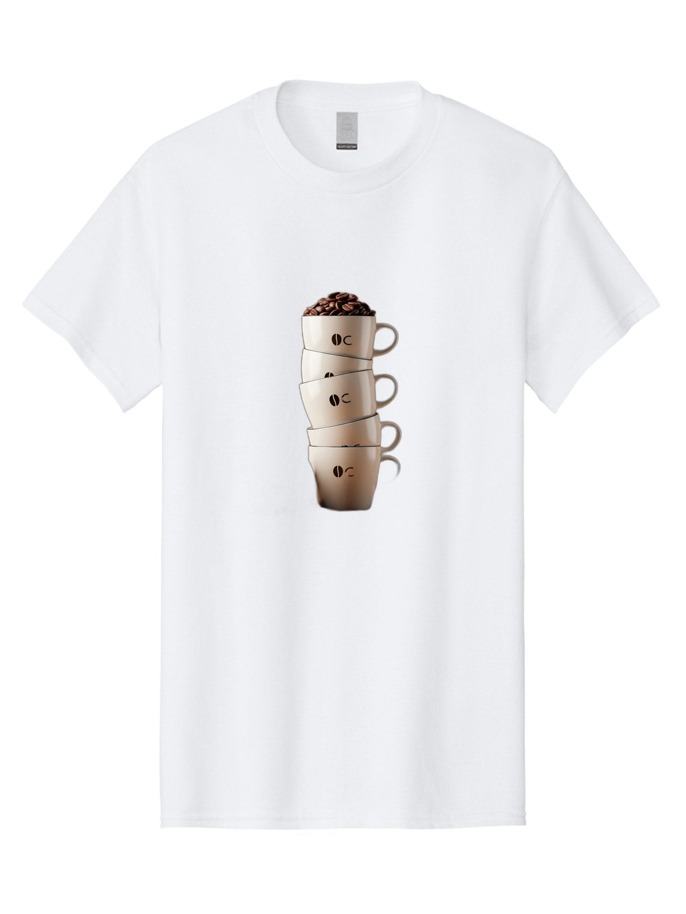 Coffee-Cups-3 Men'S Graphic Tee, 100% Cotton, Comfortable Casual Summer Wear, Machine Washable, Coffee Cups, Coffee Beans, Beige Cups, Stacked Cups, Coffee Logo, Coffee Culture, Morning Coffee, Coffee Break, Coffee Time Baa369 10