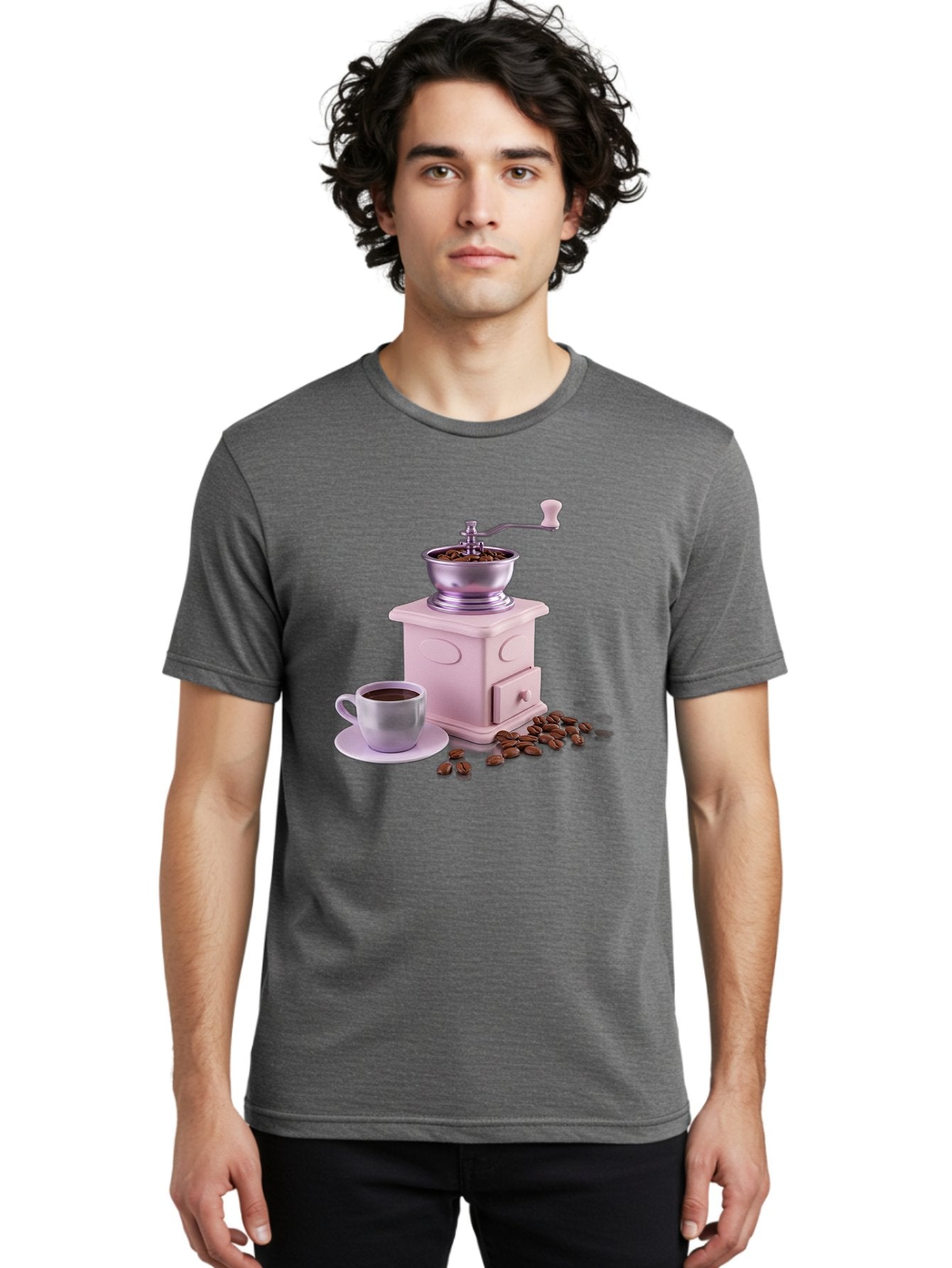 Coffee-Grinder-1 Men'S Graphic Tee, 100% Cotton, Comfortable Casual Summer Wear, Machine Washable, Coffee Grinder, Manual Grinder, Coffee Beans, Freshly Ground Coffee, Coffee Cup, Saucer, Morning Routine, Coffee Lover, Coffee Culture Baa371 29