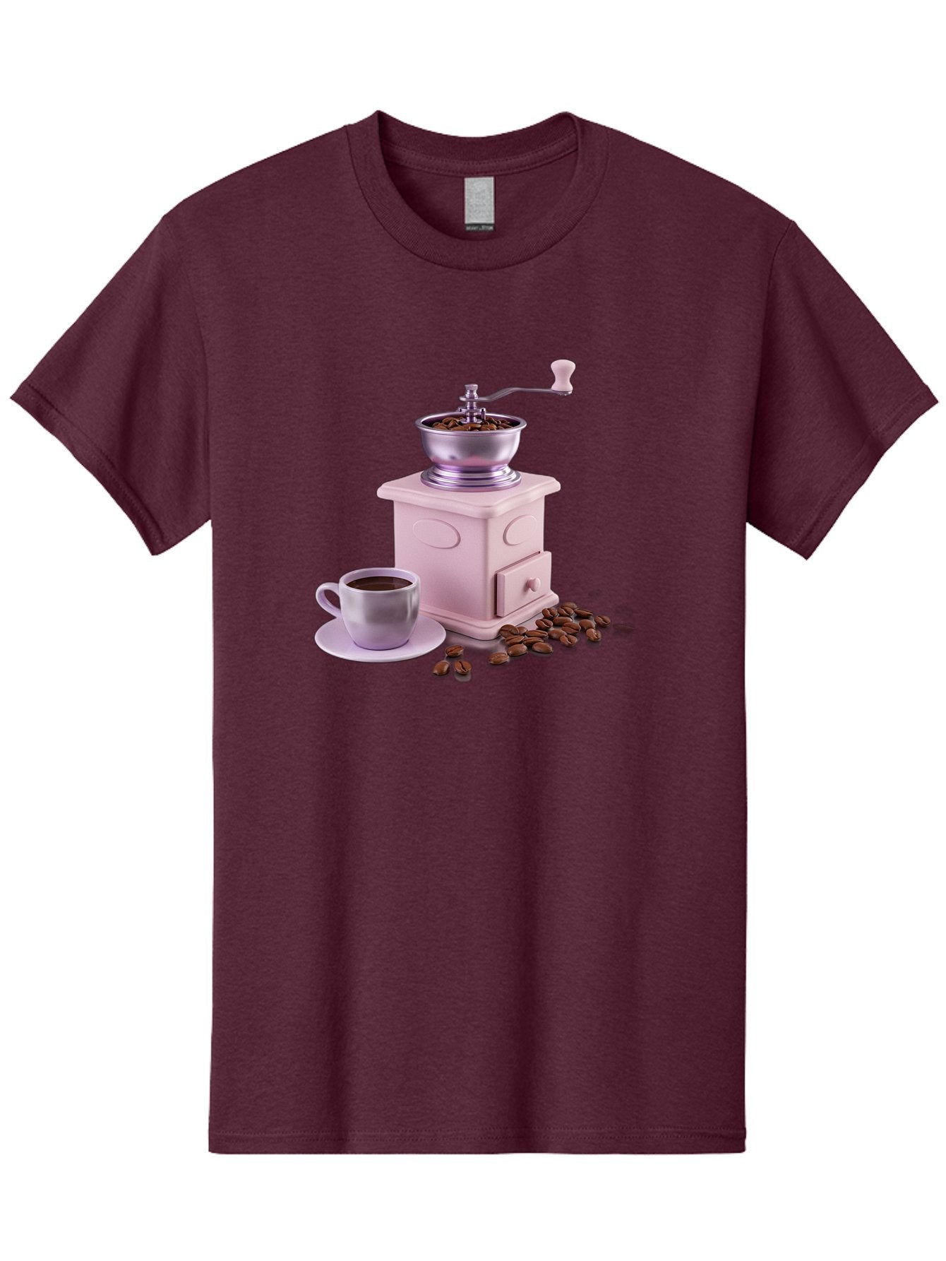 Coffee-Grinder-1 Men'S Graphic Tee, 100% Cotton, Comfortable Casual Summer Wear, Machine Washable, Coffee Grinder, Manual Grinder, Coffee Beans, Freshly Ground Coffee, Coffee Cup, Saucer, Morning Routine, Coffee Lover, Coffee Culture Baa371