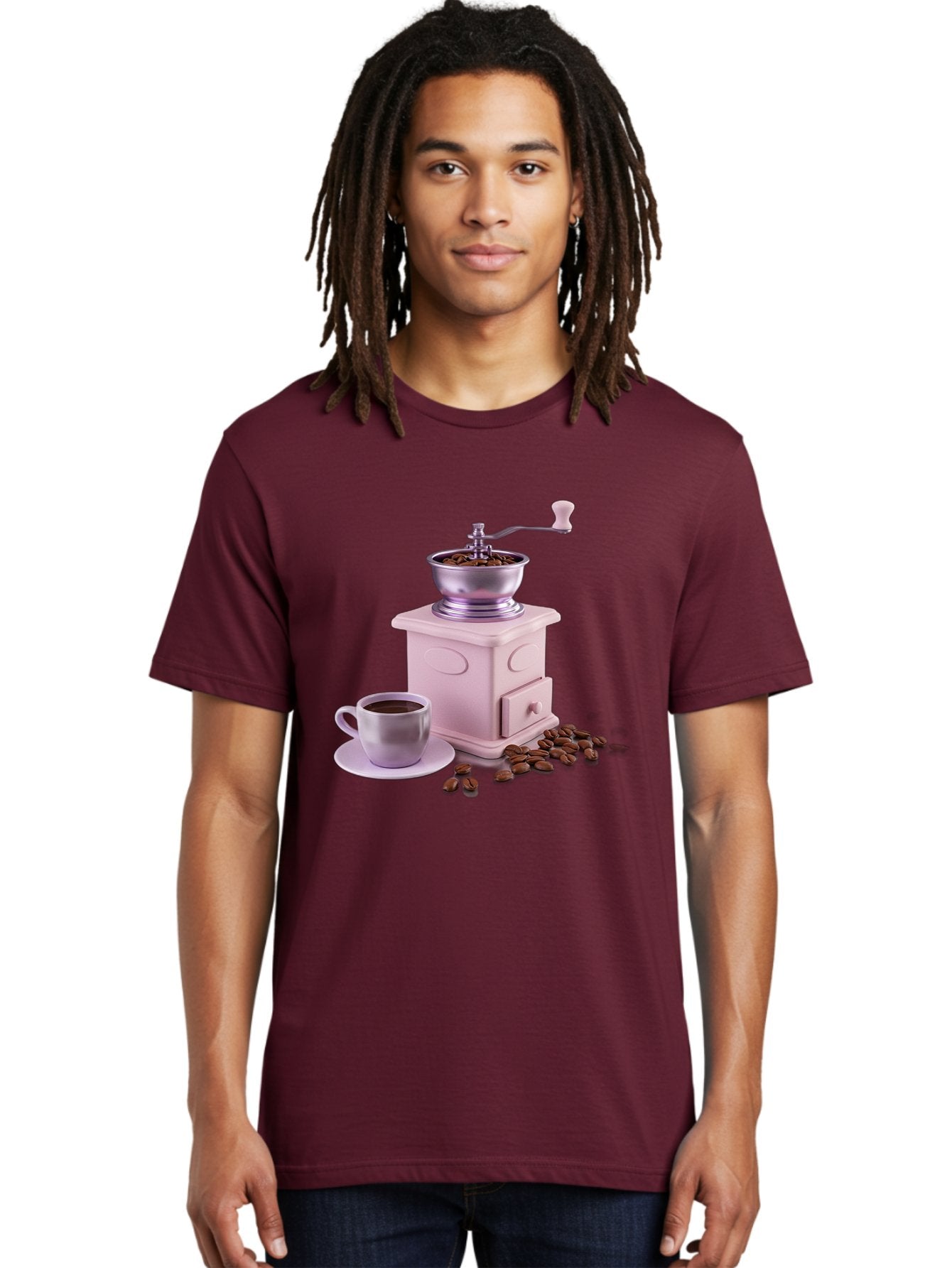 Coffee-Grinder-1 Men'S Graphic Tee, 100% Cotton, Comfortable Casual Summer Wear, Machine Washable, Coffee Grinder, Manual Grinder, Coffee Beans, Freshly Ground Coffee, Coffee Cup, Saucer, Morning Routine, Coffee Lover, Coffee Culture Baa371 21