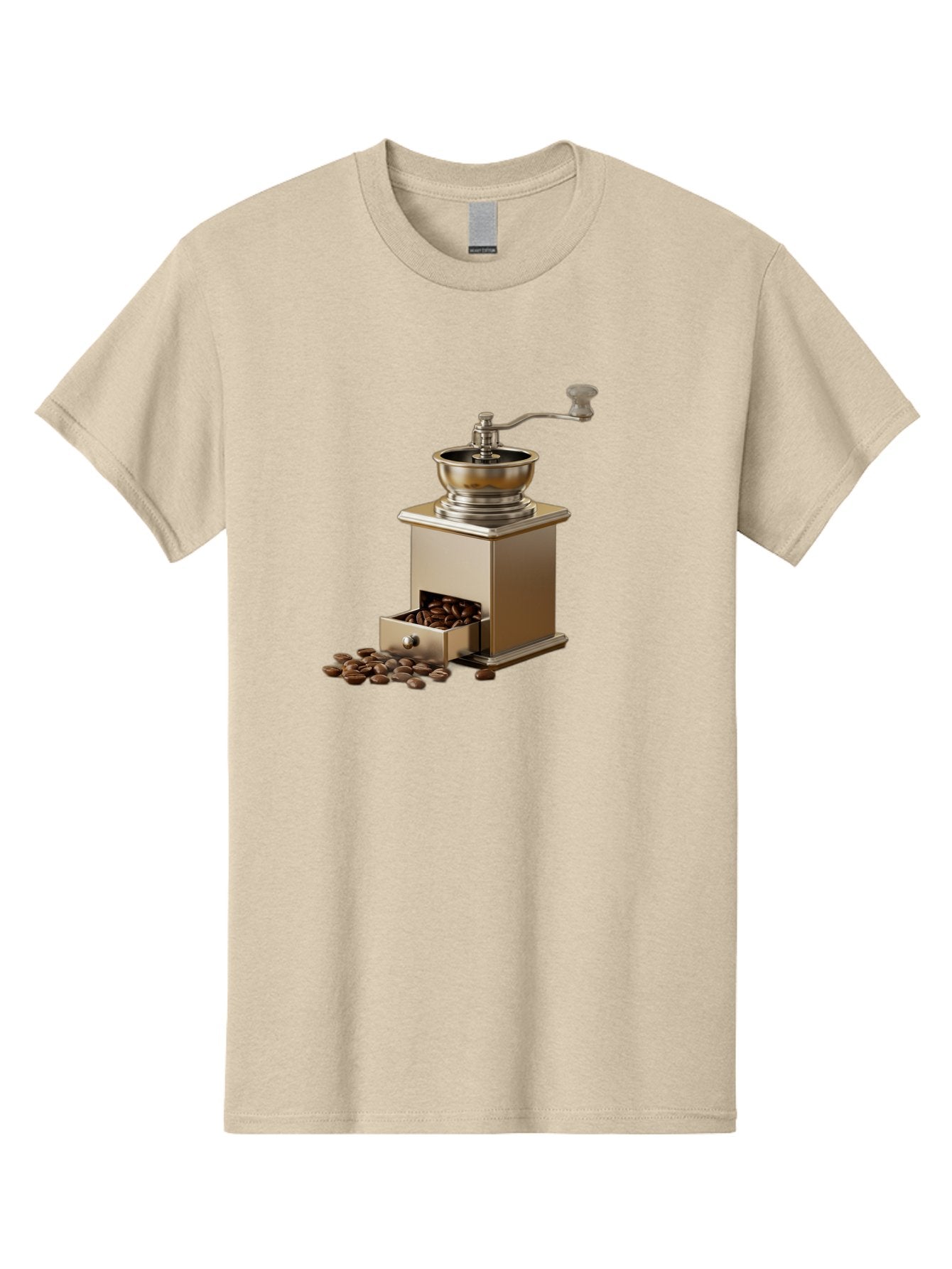 Coffee-Grinder-2 Men'S Graphic Tee, 100% Cotton, Comfortable Casual Summer Wear, Machine Washable, Coffee Grinder, Manual Grinder, Coffee Beans, Grinder With Drawer, Coffee Roasting, Manual Coffee, Coffee Grinding, Freshly Ground Coffee, Baa372